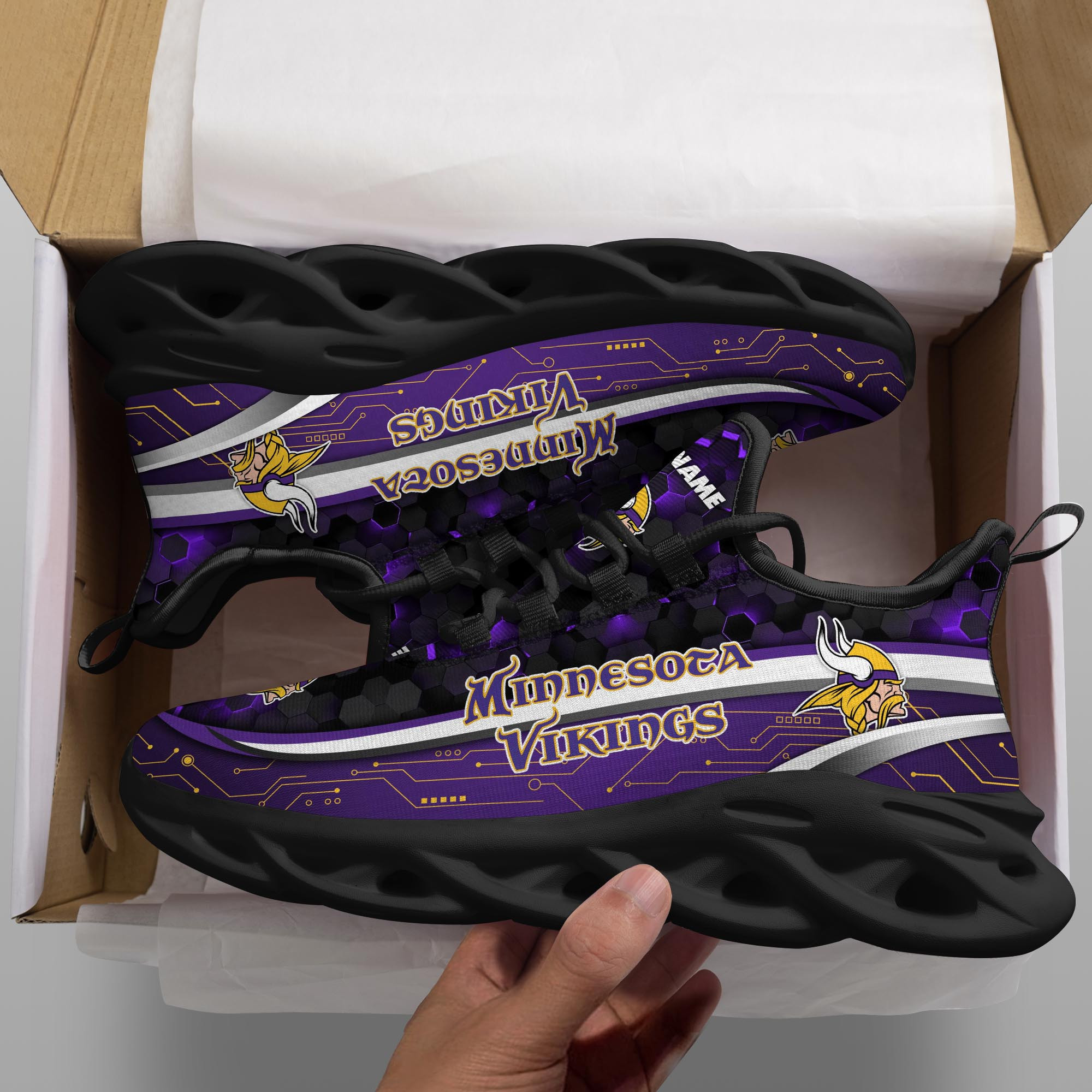 JWFancy Minnesota Vikings NFL Max Soul Shoes Sneakers For Men And Women