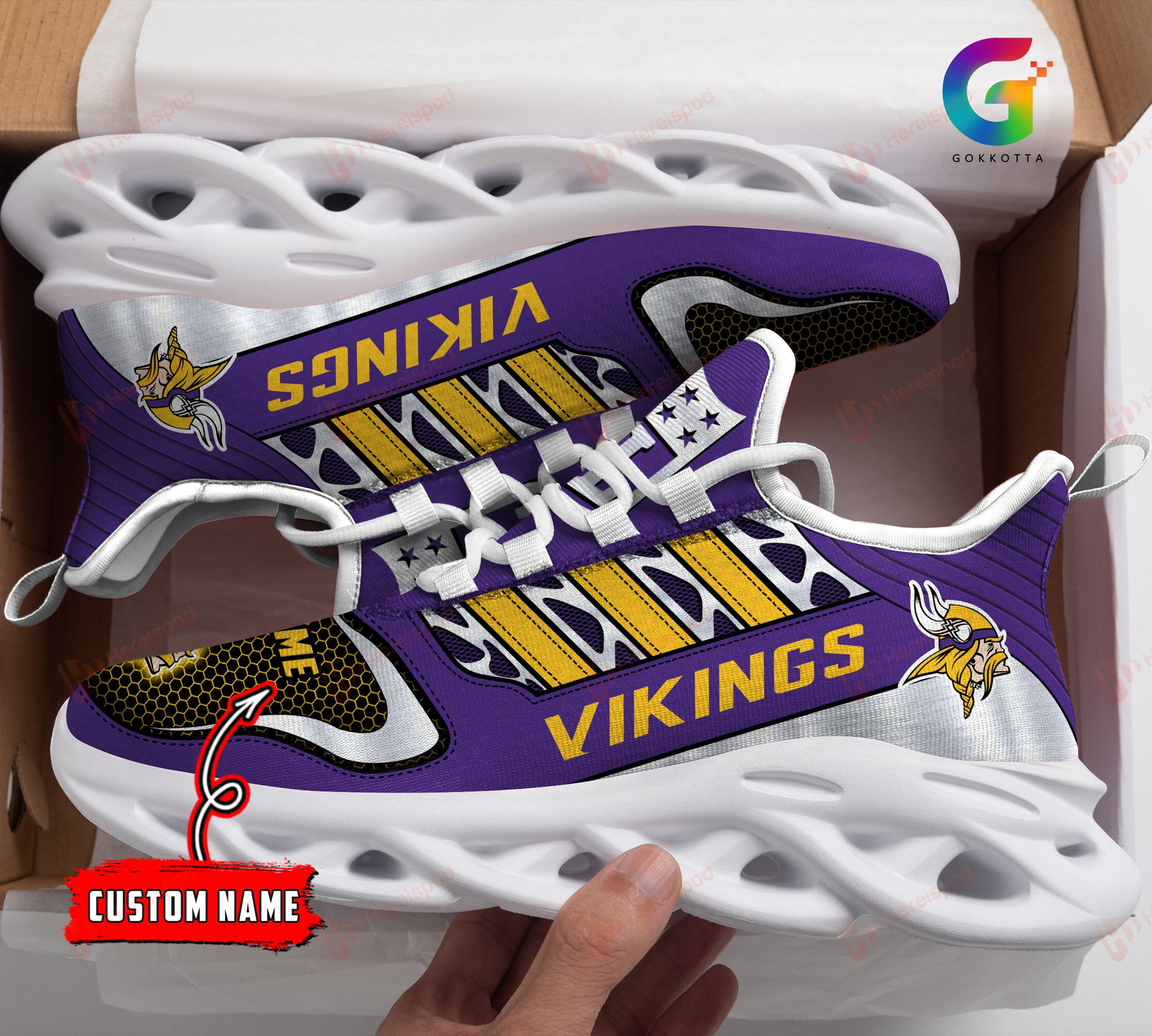 JWFancy Minnesota Vikings NFL Max Soul Shoes Sneakers For Men And Women