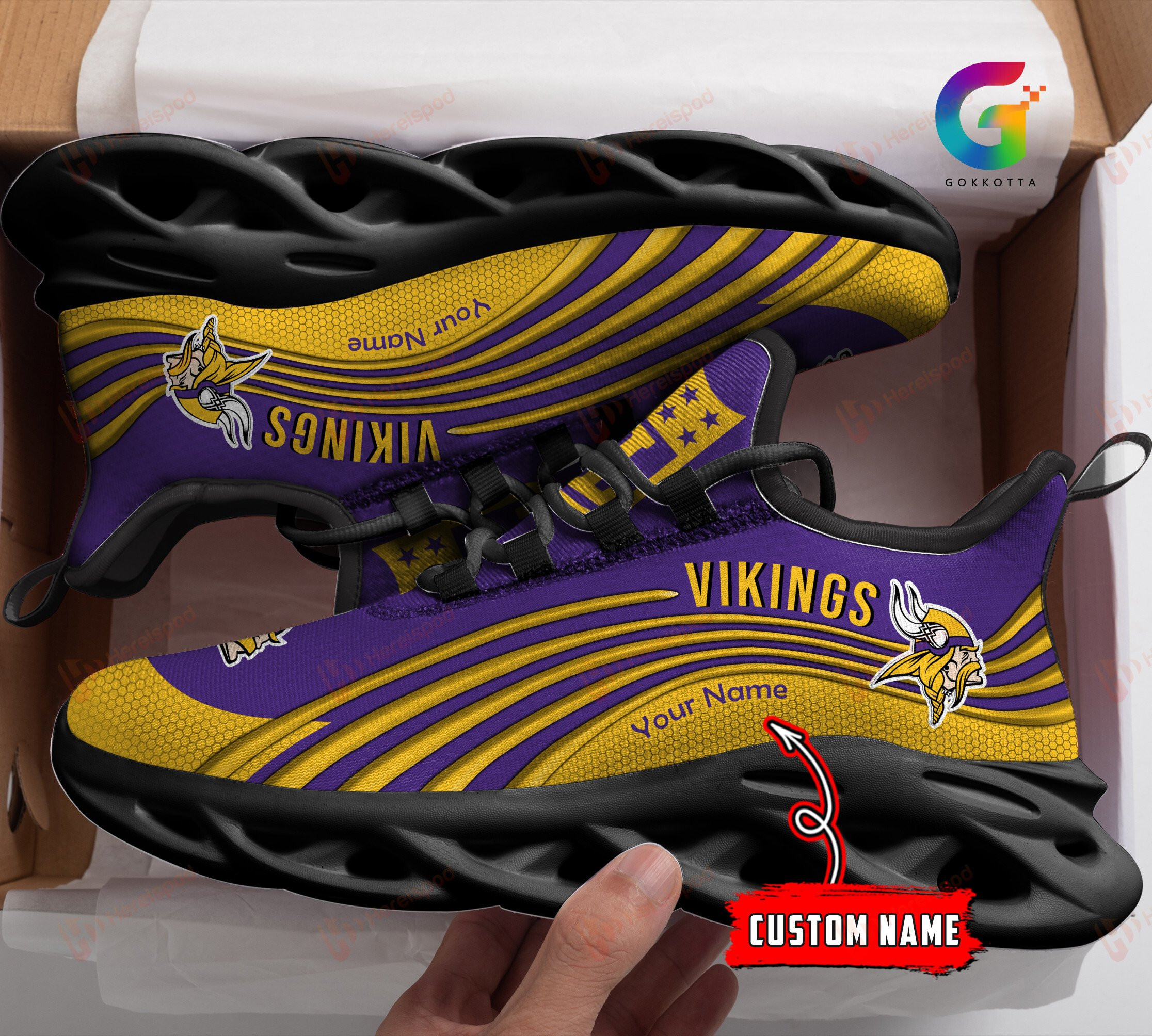 JWFancy Minnesota Vikings NFL Max Soul Shoes Sneakers For Men And Women