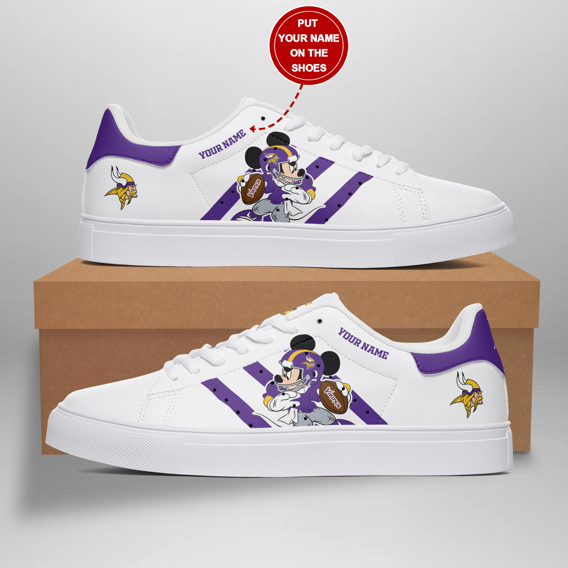 JWFancy Minnesota Vikings Skate Stan Shoes Sneakes For Men And Women