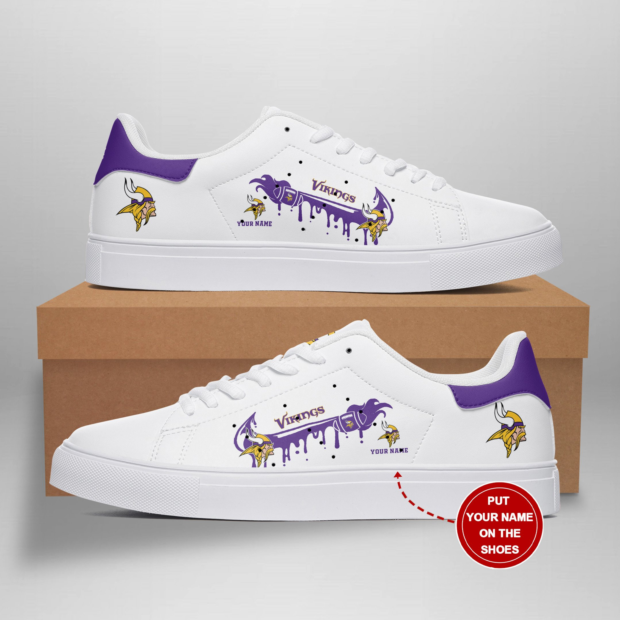 JWFancy Minnesota Vikings Skate Stan Shoes Sneakes For Men And Women