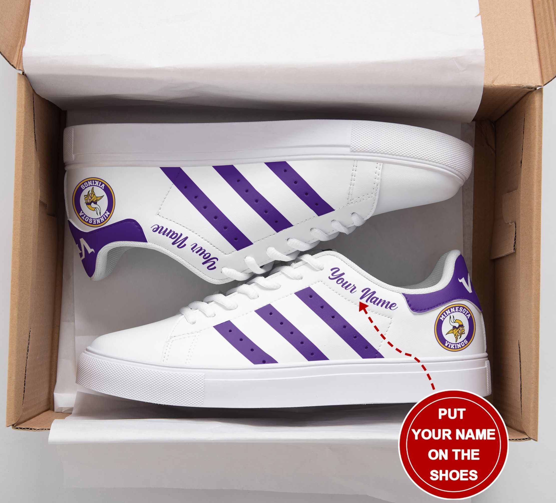 JWFancy Minnesota Vikings Skate Stan Shoes Sneakes For Men And Women