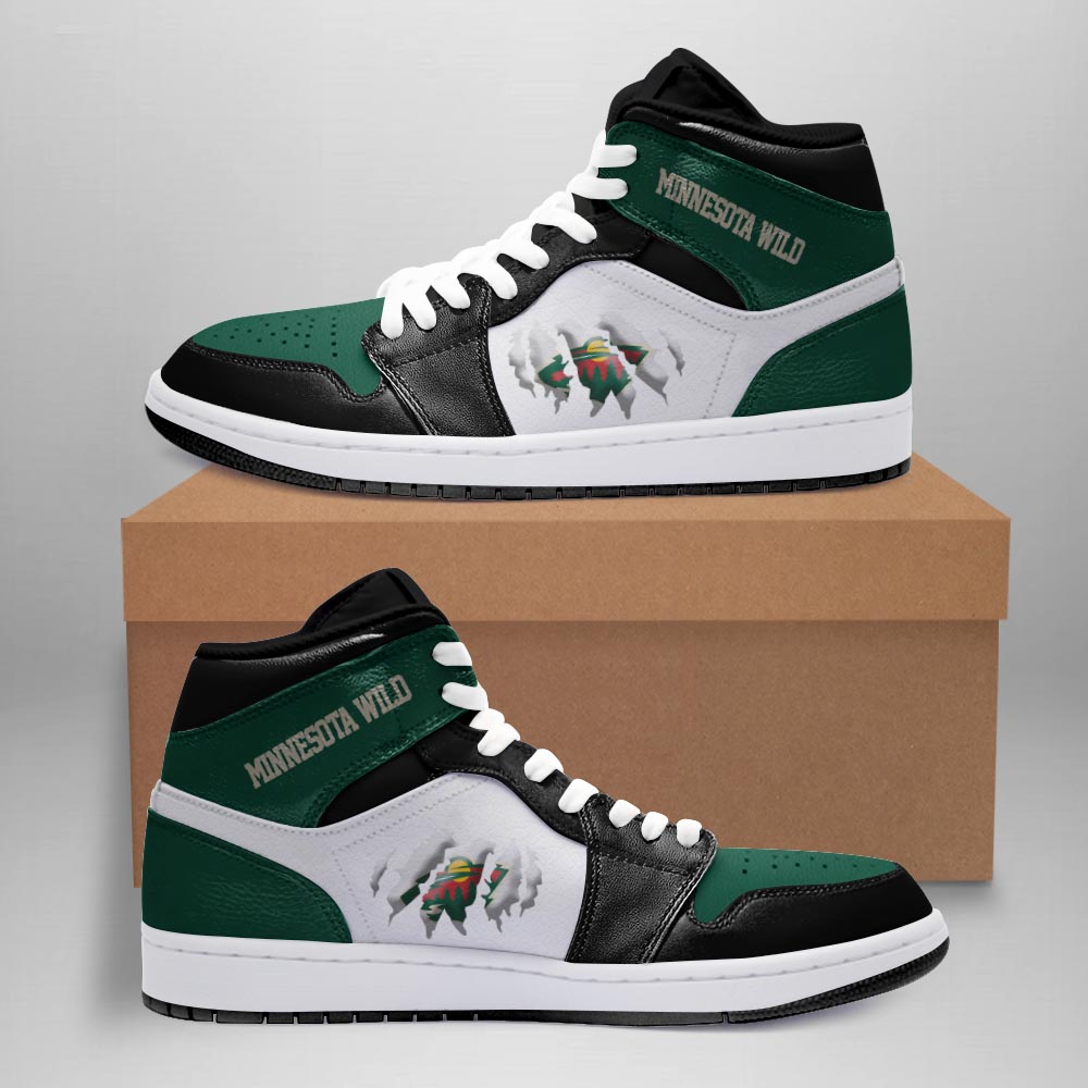 JWFancy Minnesota Wild AJ1 High Sneakers Shoes For Men And Women