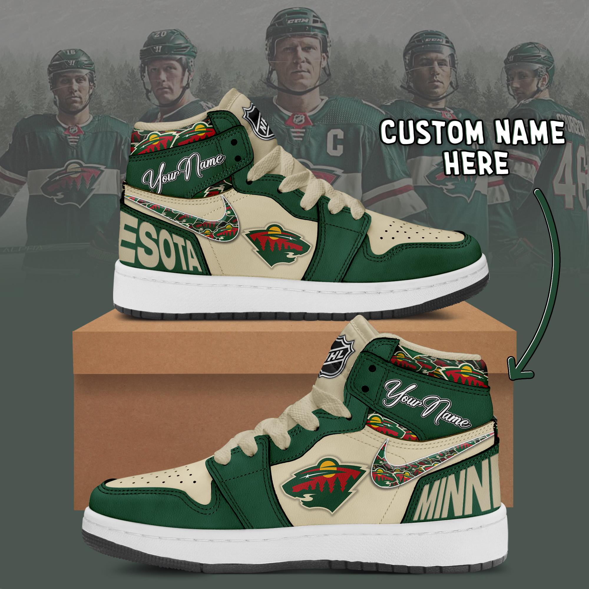 JWFancy Minnesota Wild AJ1 High Sneakers Shoes For Men And Women