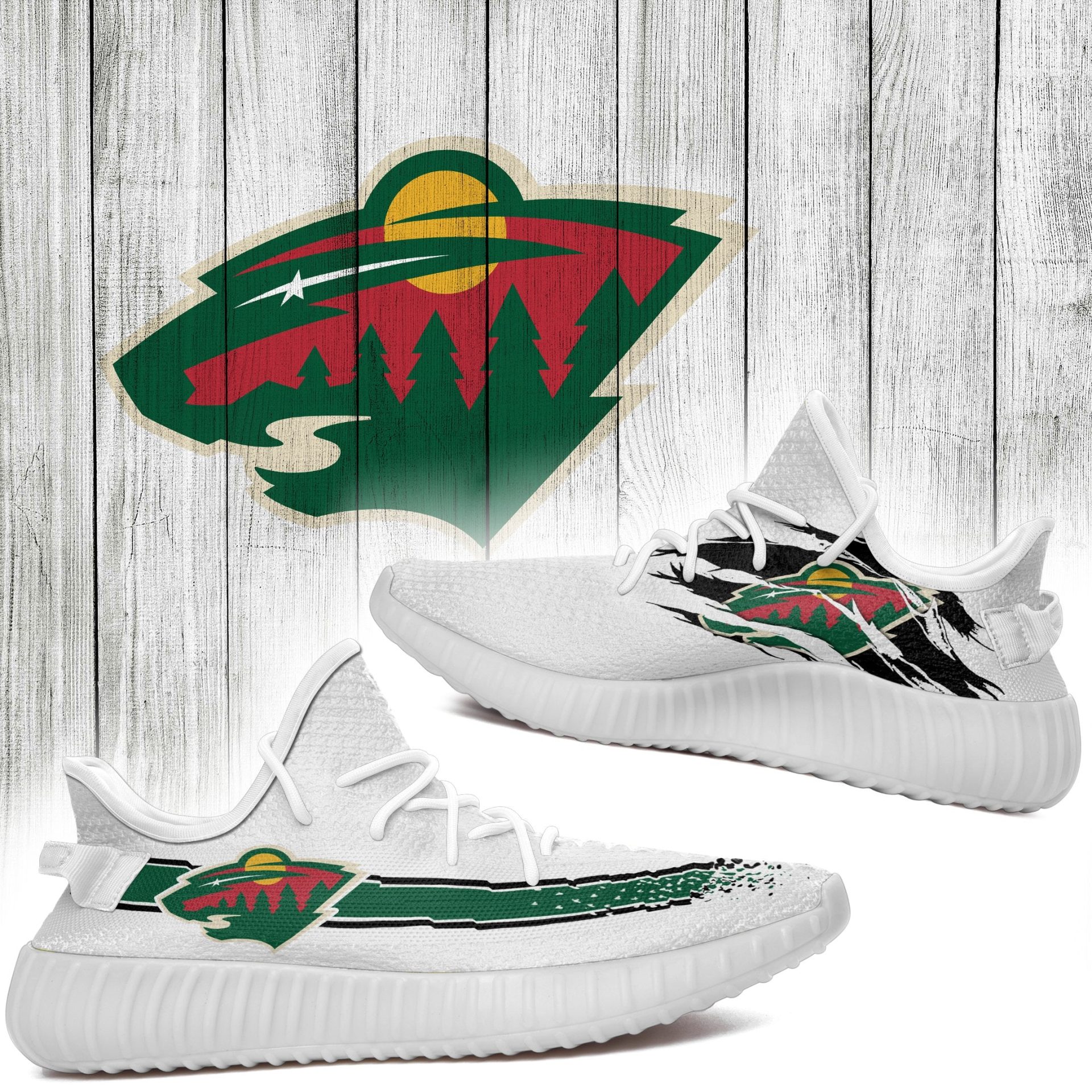 JWFancy Minnesota Wild Yeezy Boost Shoes For Men And Women