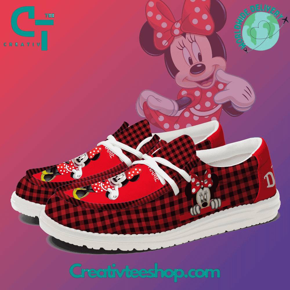 JWFancy Minnie Mouse Hey Dude Shoes Wally Men's Lace Up Loafers Comfortable For Men And Women