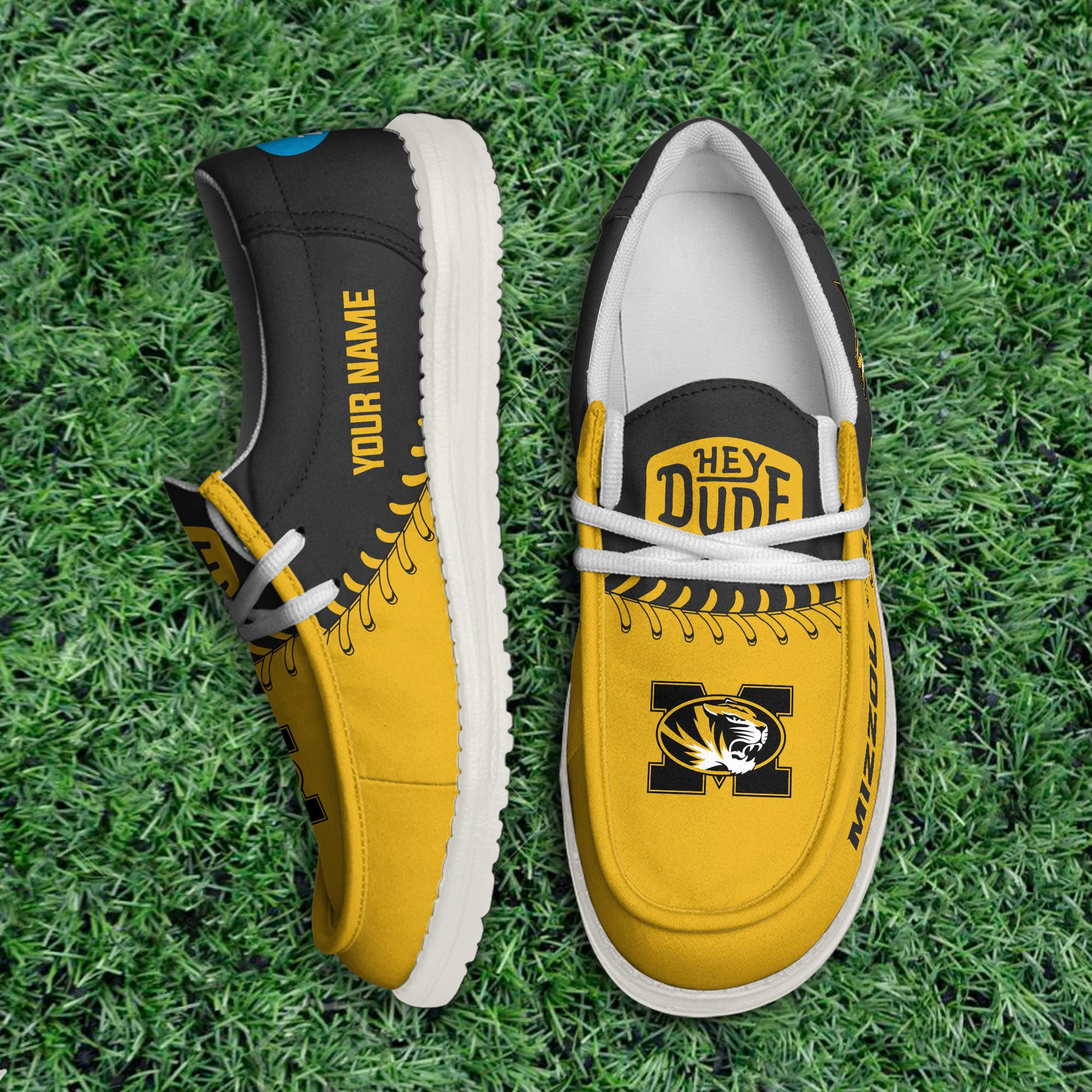JWFancy Missouri Tigers Hey Dude Shoes Wally Men's Lace Up Loafers Comfortable For Men And Women