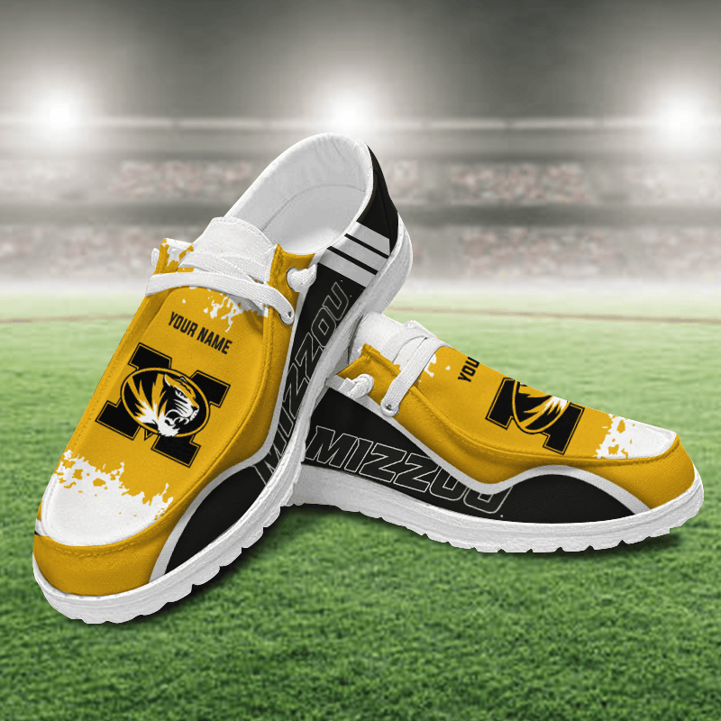 JWFancy Missouri Tigers Hey Dude Shoes Wally Men's Lace Up Loafers Comfortable For Men And Women