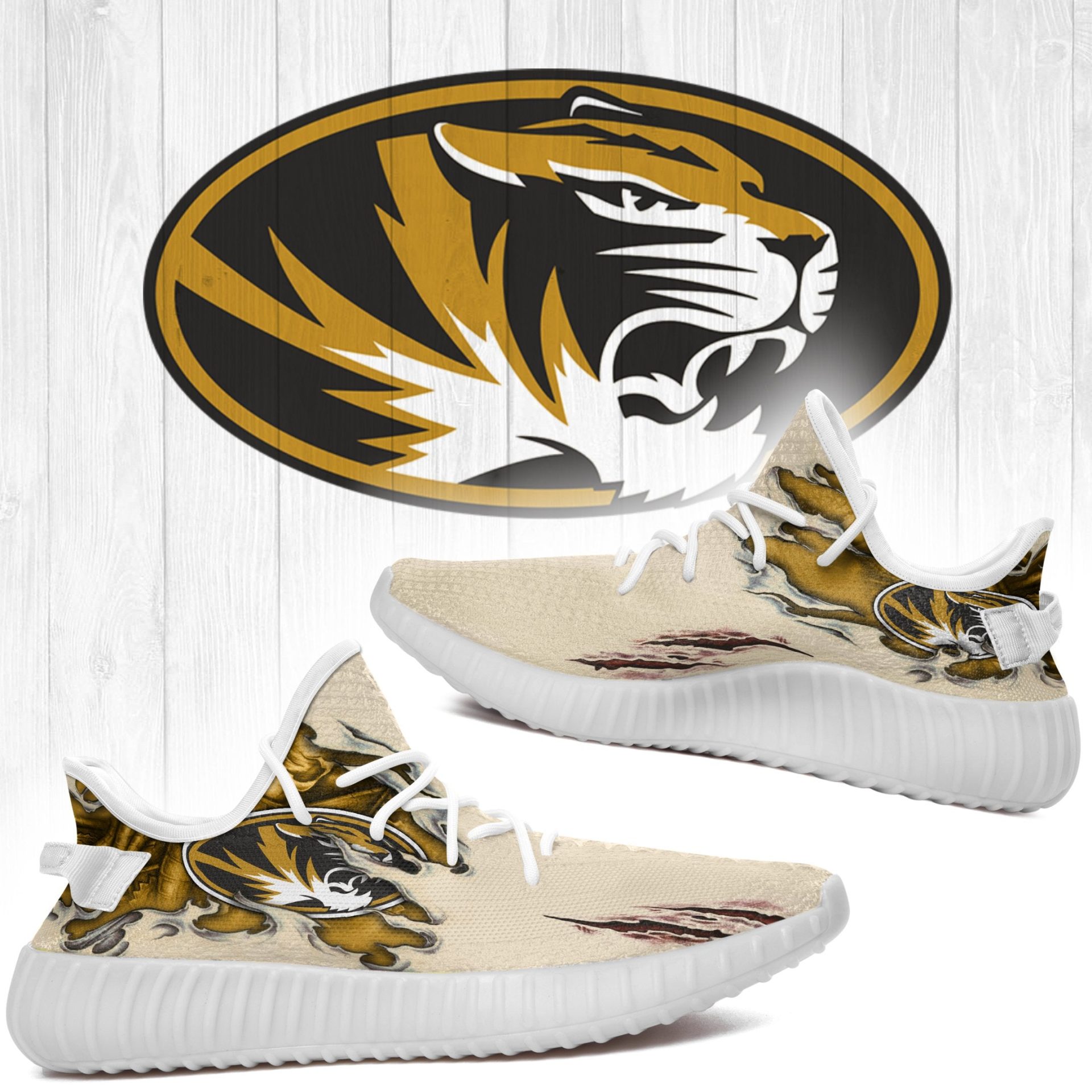 JWFancy Missouri Tigers Yeezy Boost Shoes For Men And Women