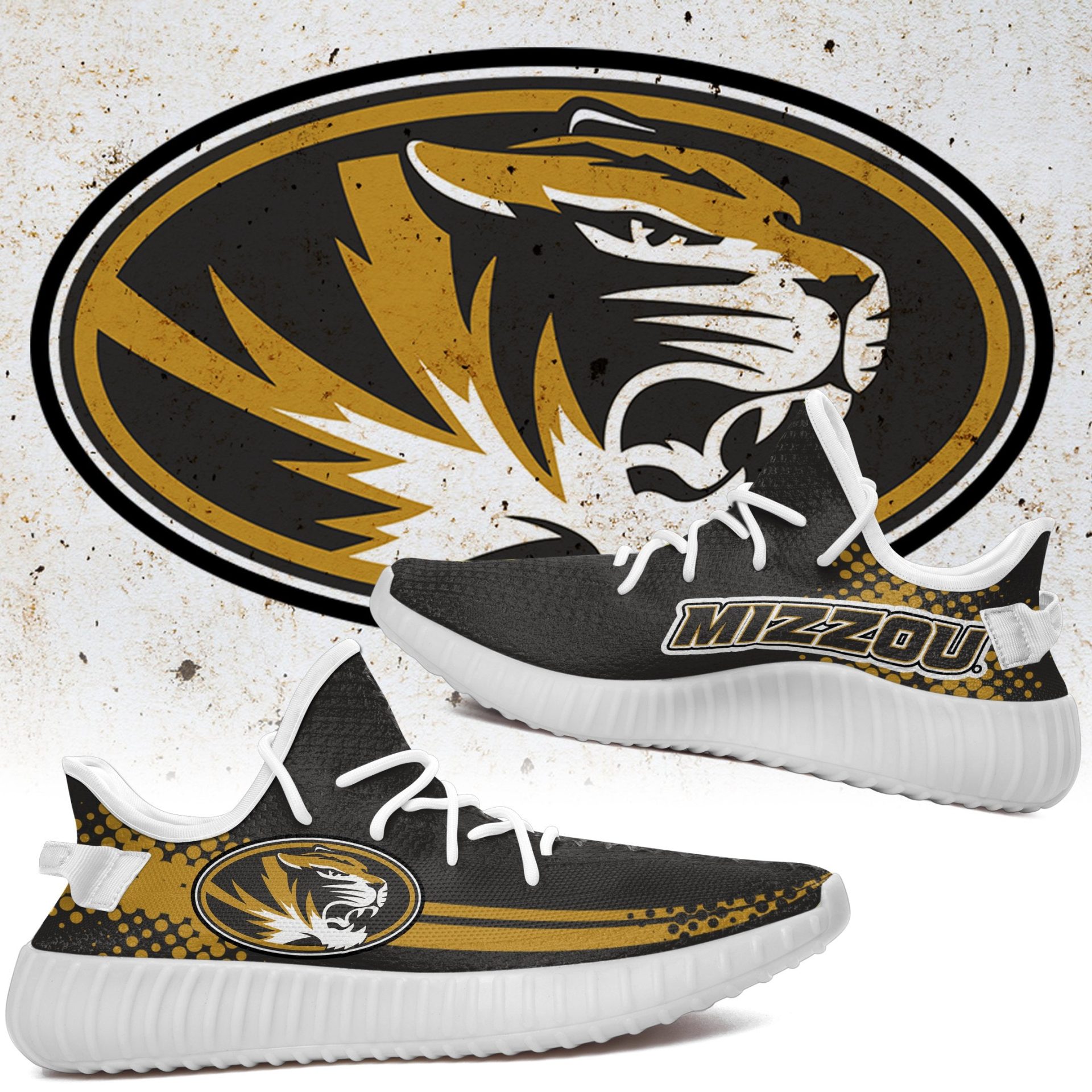 JWFancy Missouri Tigers Yeezy Boost Shoes For Men And Women