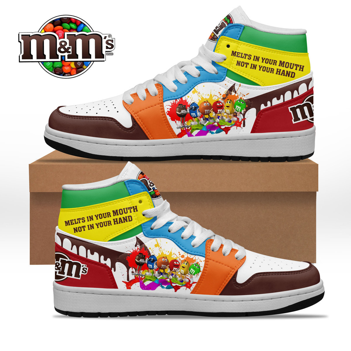JWFancy M&M's AJ1 High Sneakers Shoes For Men And Women