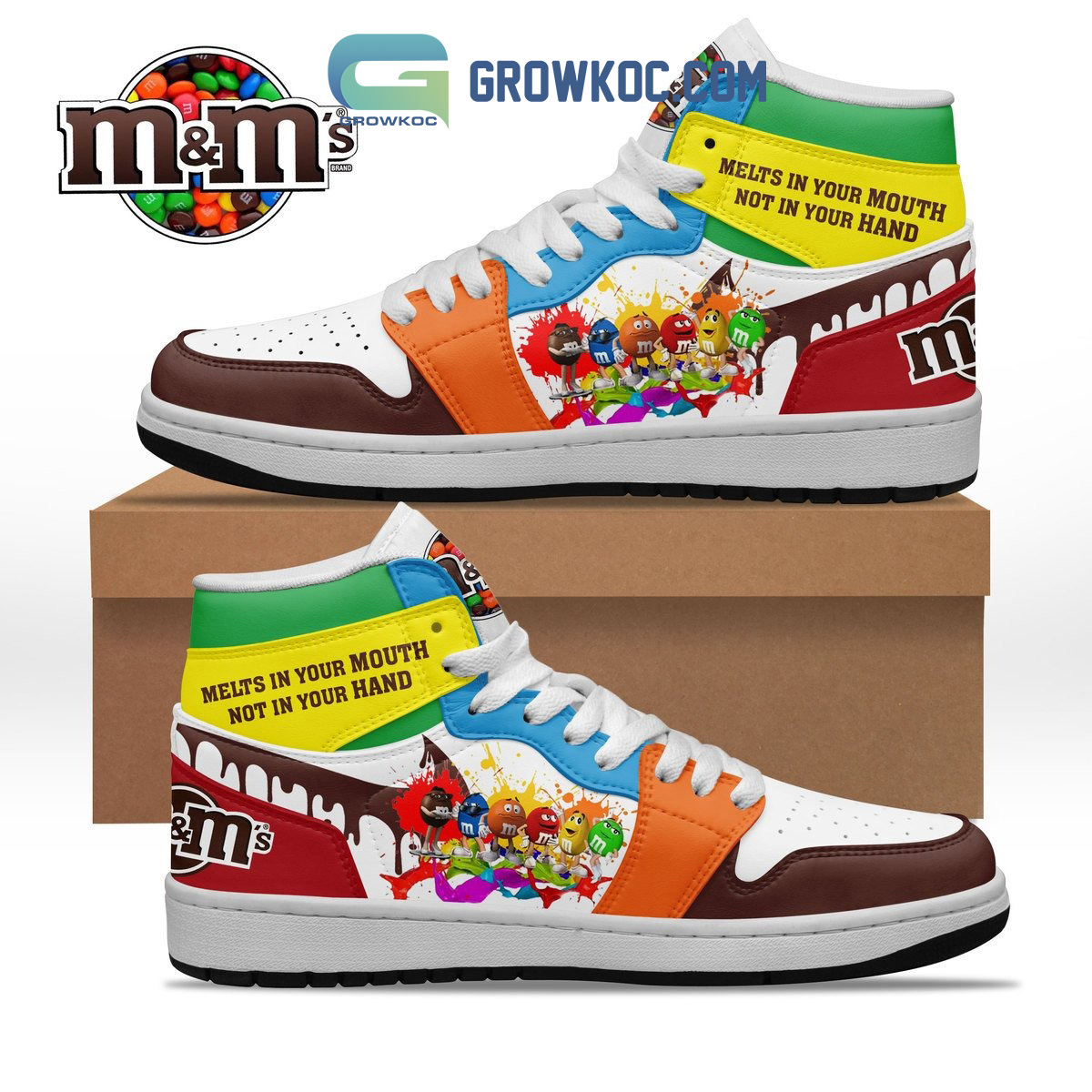 JWFancy M&M's Melts In Your Mouth AJ1 High Sneakers Shoes For Men And Women
