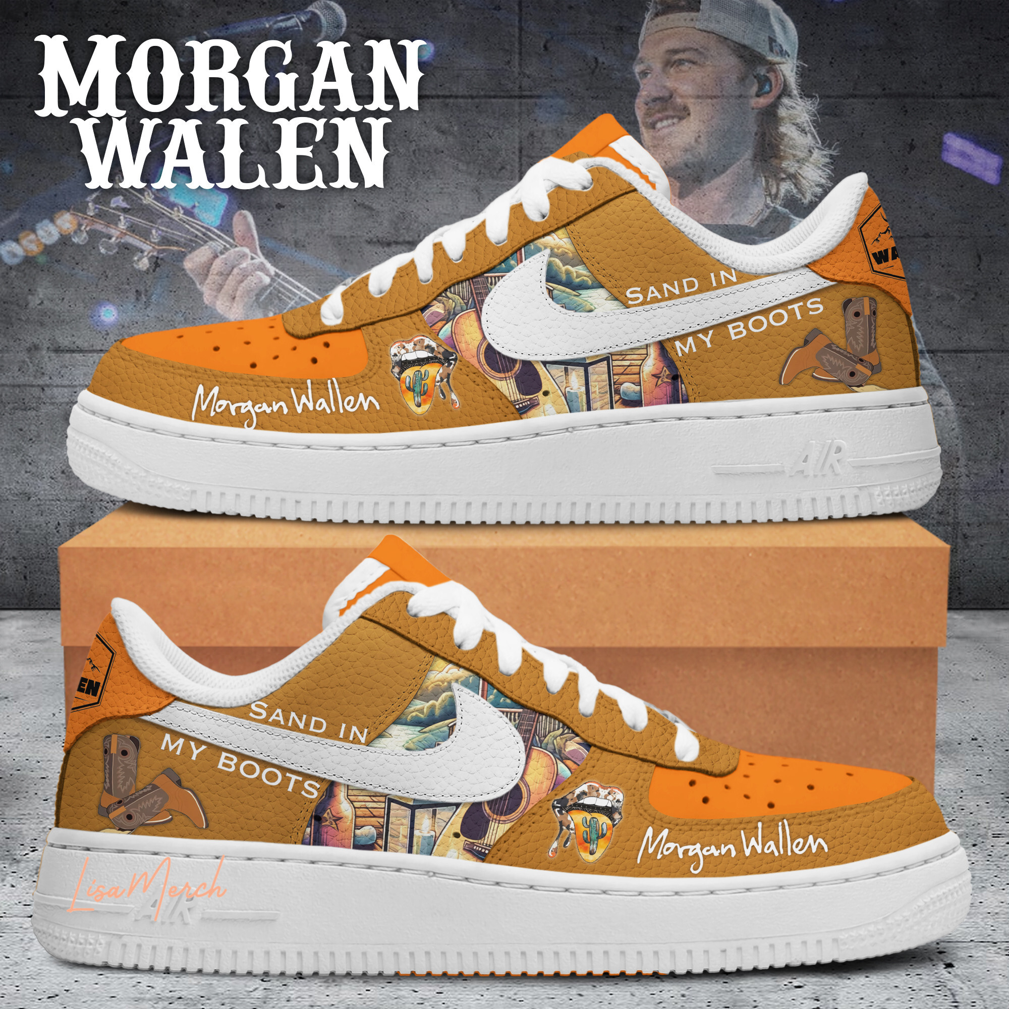 JWFancy Morgan Wallen Air Low-Top Sneakers Shoes For Men And Women