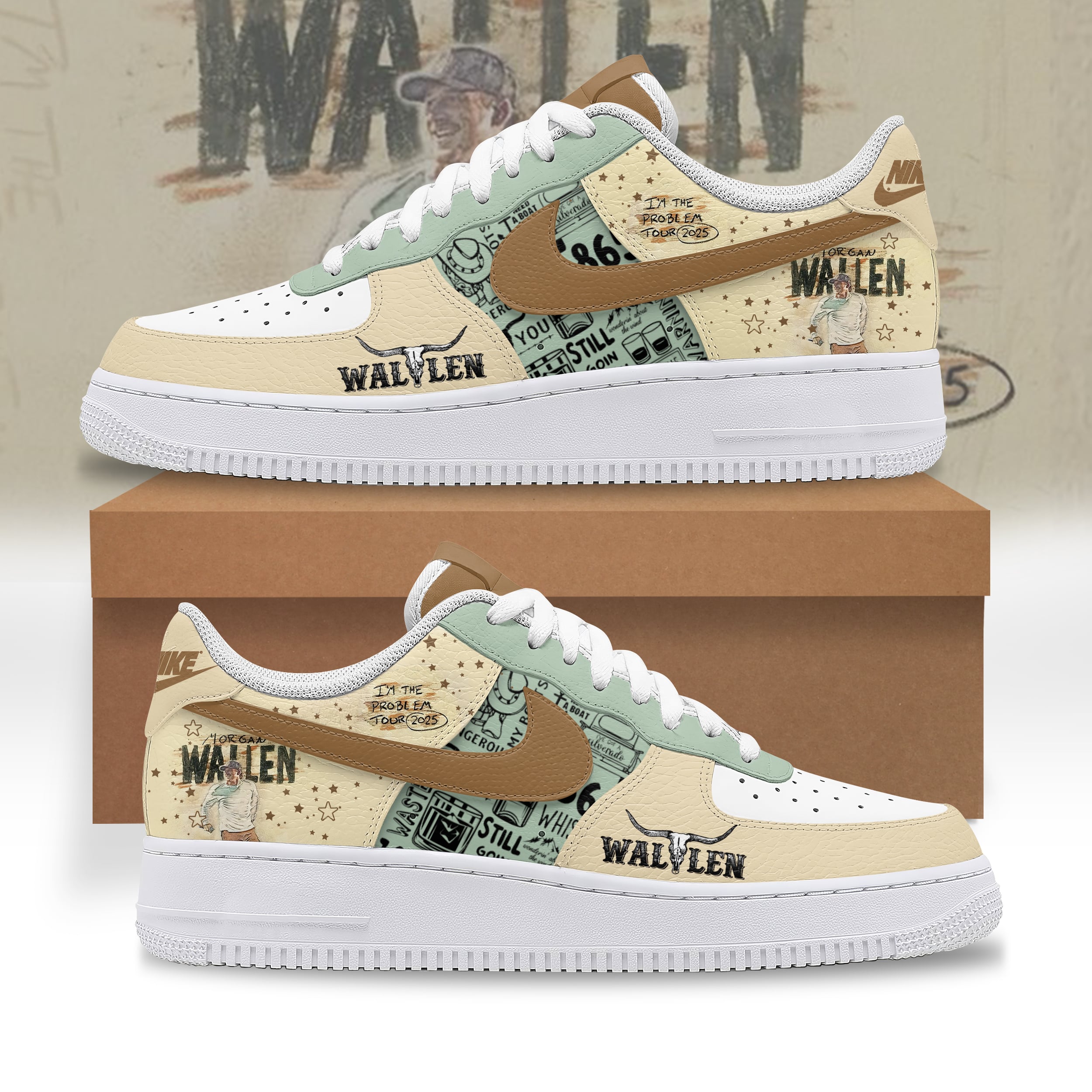 JWFancy Morgan Wallen Air Low-Top Sneakers Shoes For Men And Women