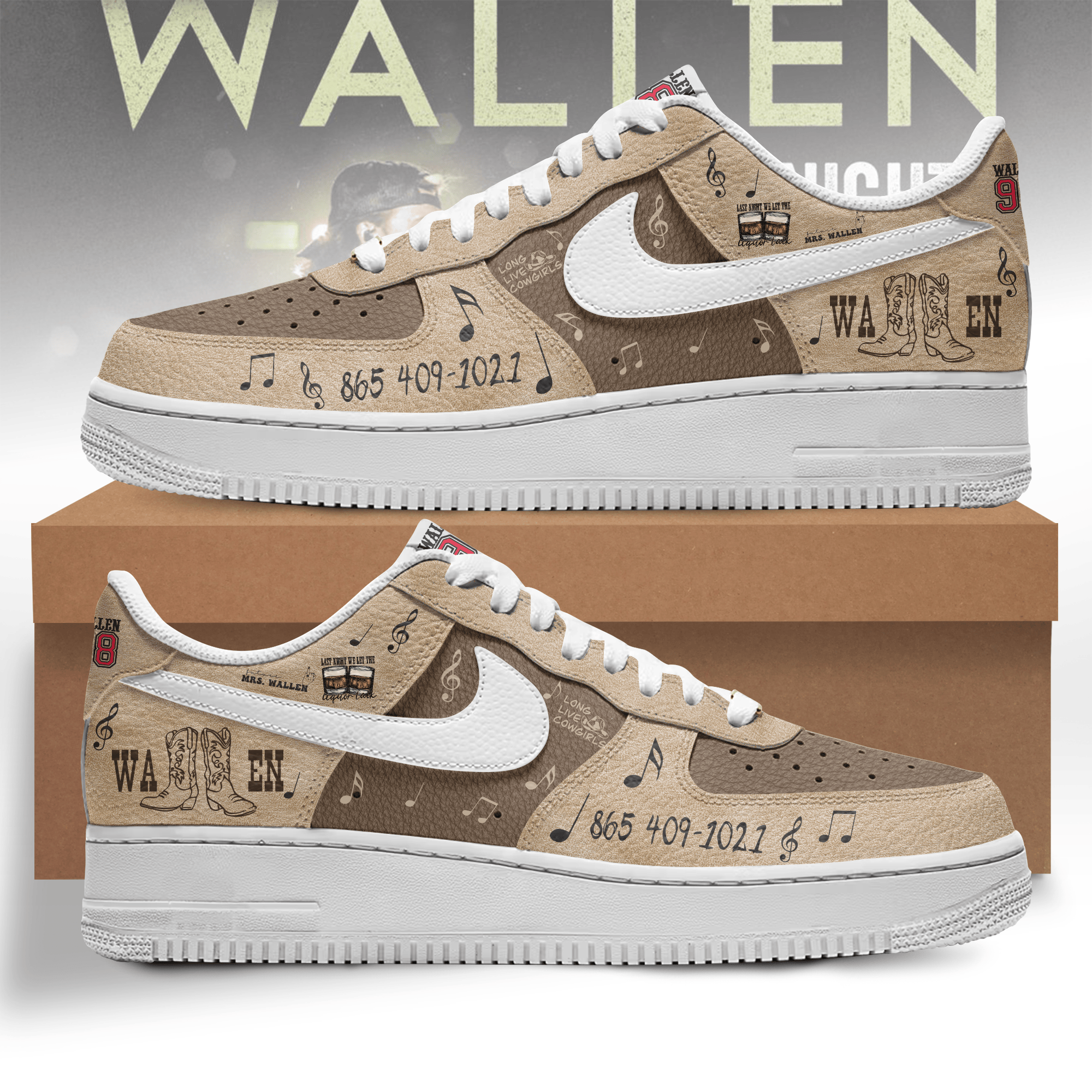 JWFancy Morgan Wallen Air Low-Top Sneakers Shoes For Men And Women