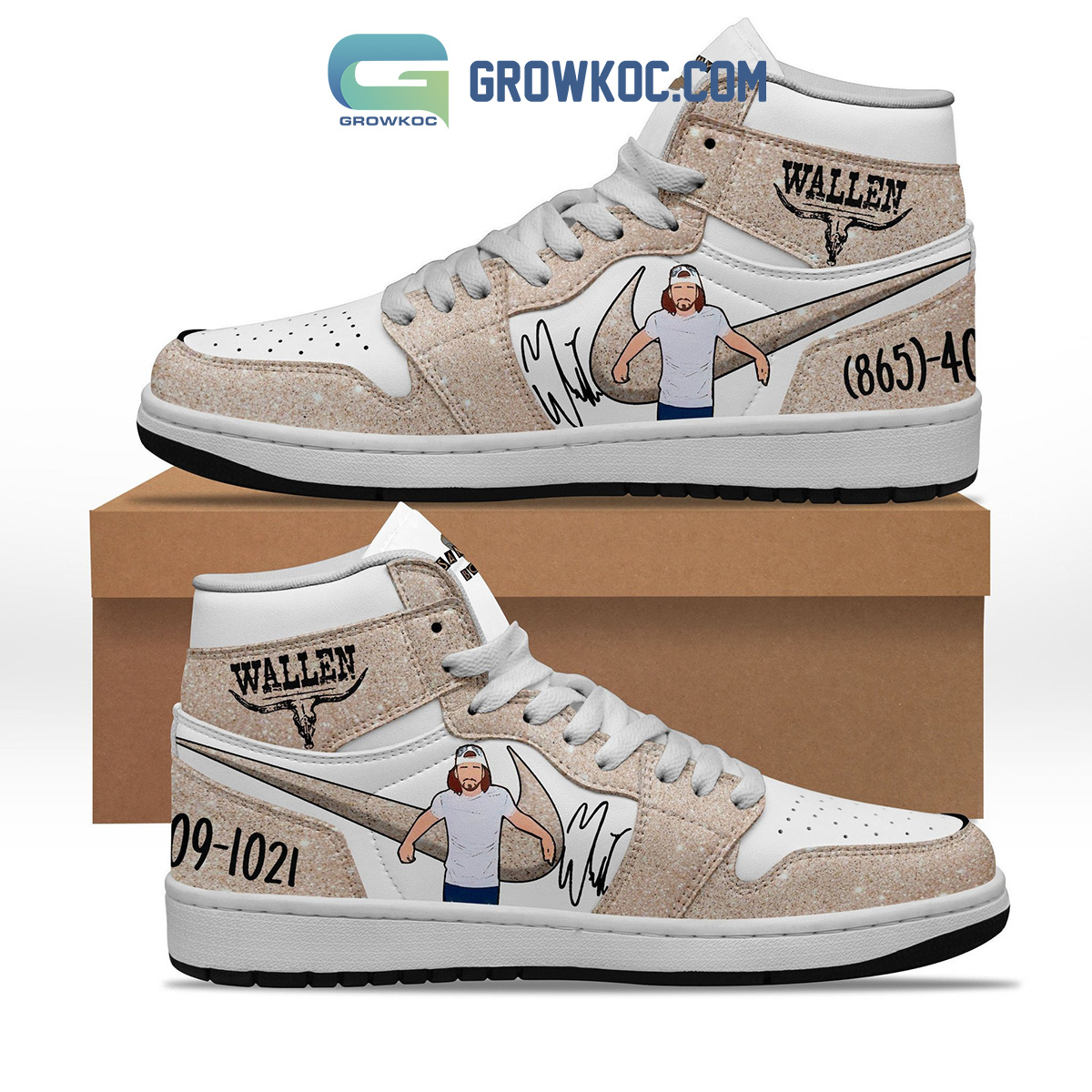 JWFancy Morgan Wallen AJ1 High Sneakers Shoes For Men And Women
