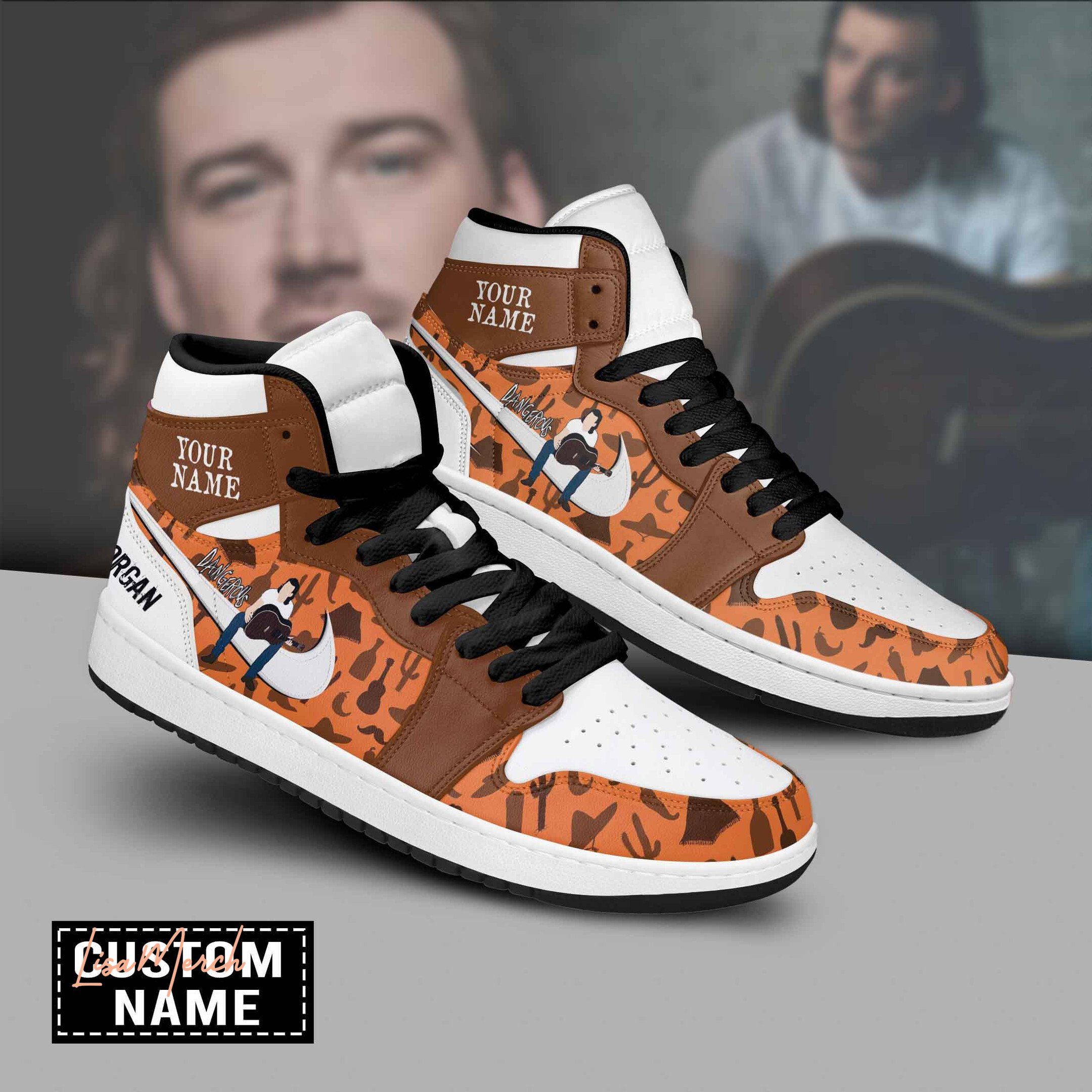 JWFancy Morgan Wallen AJ1 High Sneakers Shoes For Men And Women