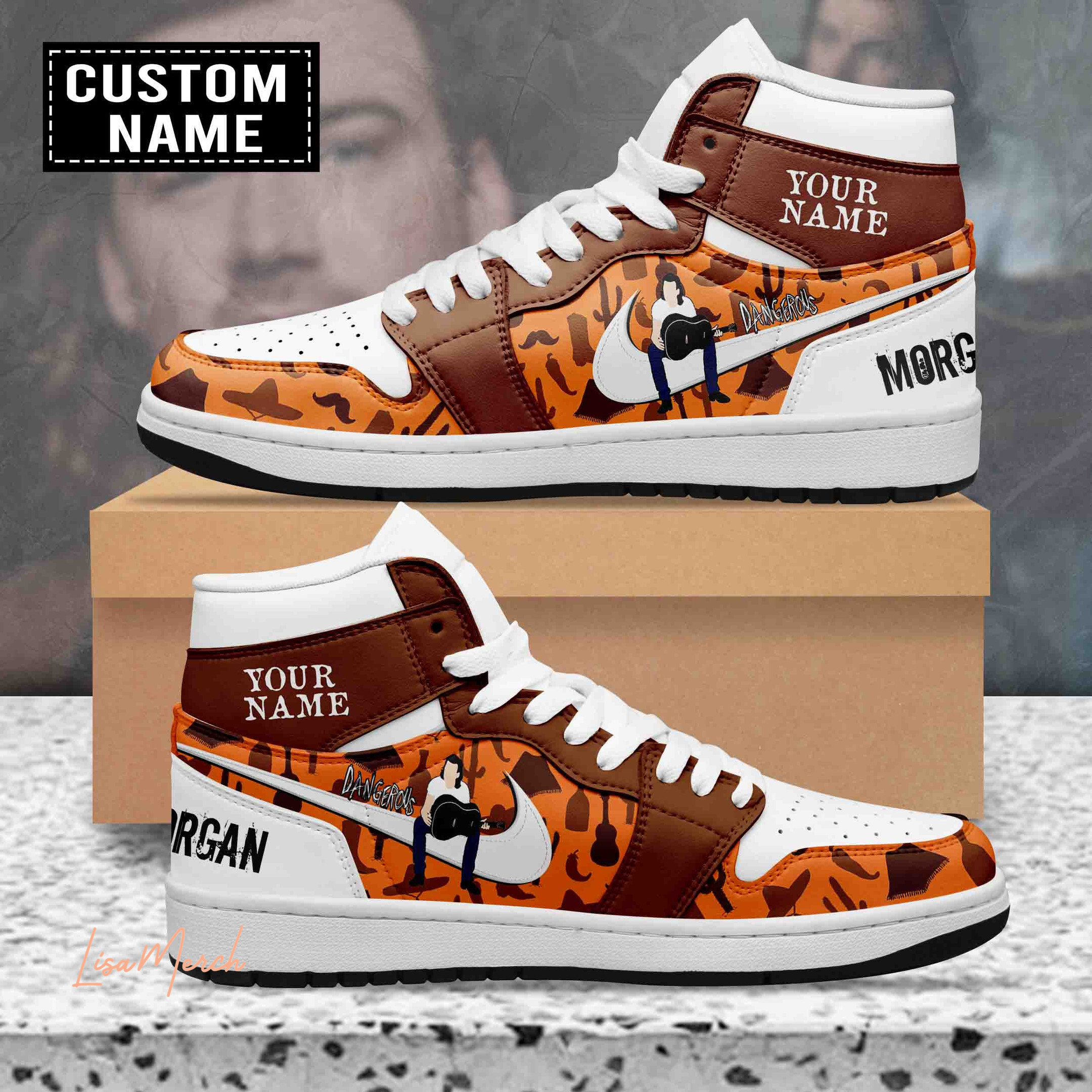 JWFancy Morgan Wallen AJ1 High Sneakers Shoes For Men And Women
