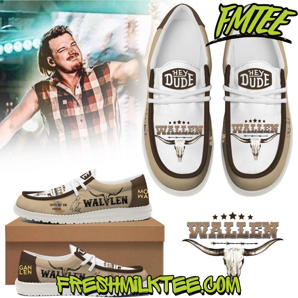 JWFancy Morgan Wallen Hey Dude Shoes Wally Men's Lace Up Loafers Comfortable For Men And Women
