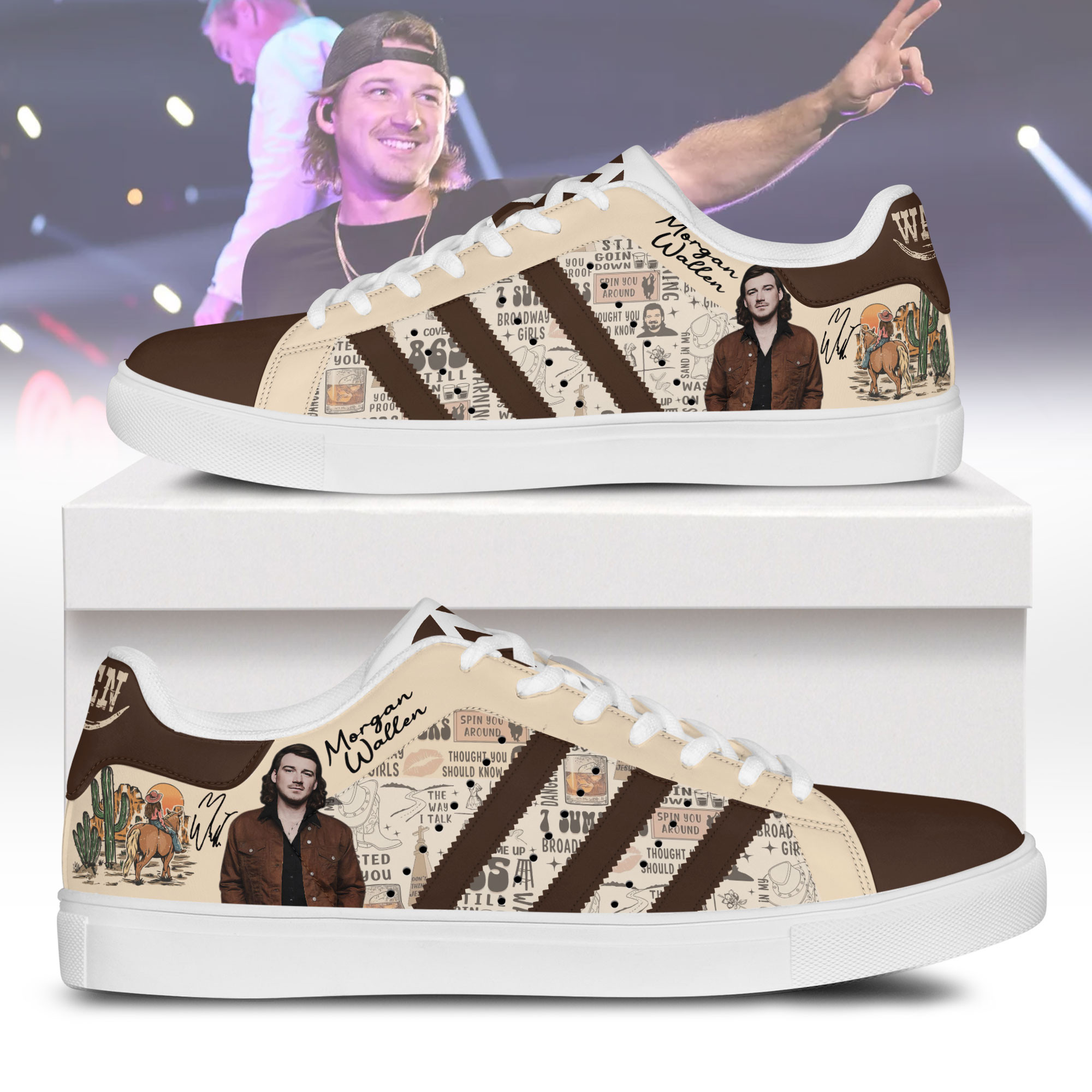 JWFancy Morgan Wallen Skate Stan Shoes Sneakes For Men And Women