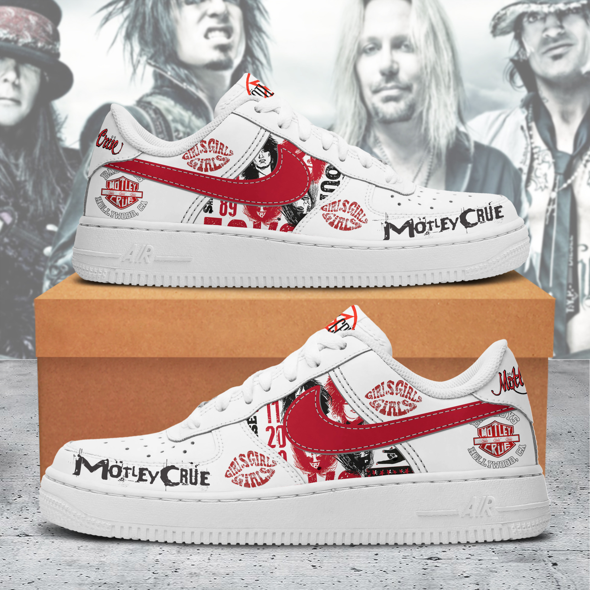 JWFancy Motley Crue Air Low-Top Sneakers Shoes For Men And Women