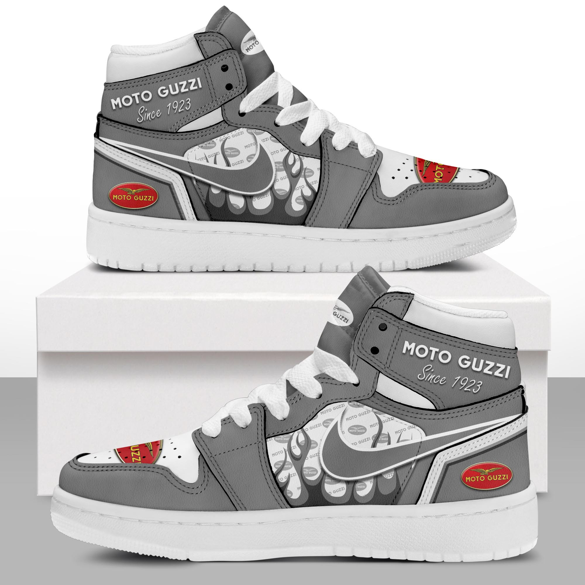JWFancy Moto-Guzzi AJ1 High Sneakers Shoes For Men And Women