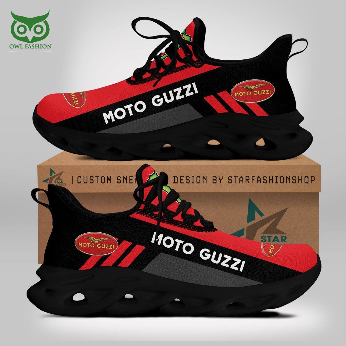 JWFancy Moto Guzzi Motor Racing Max Soul Shoes Sneakers For Men And Women