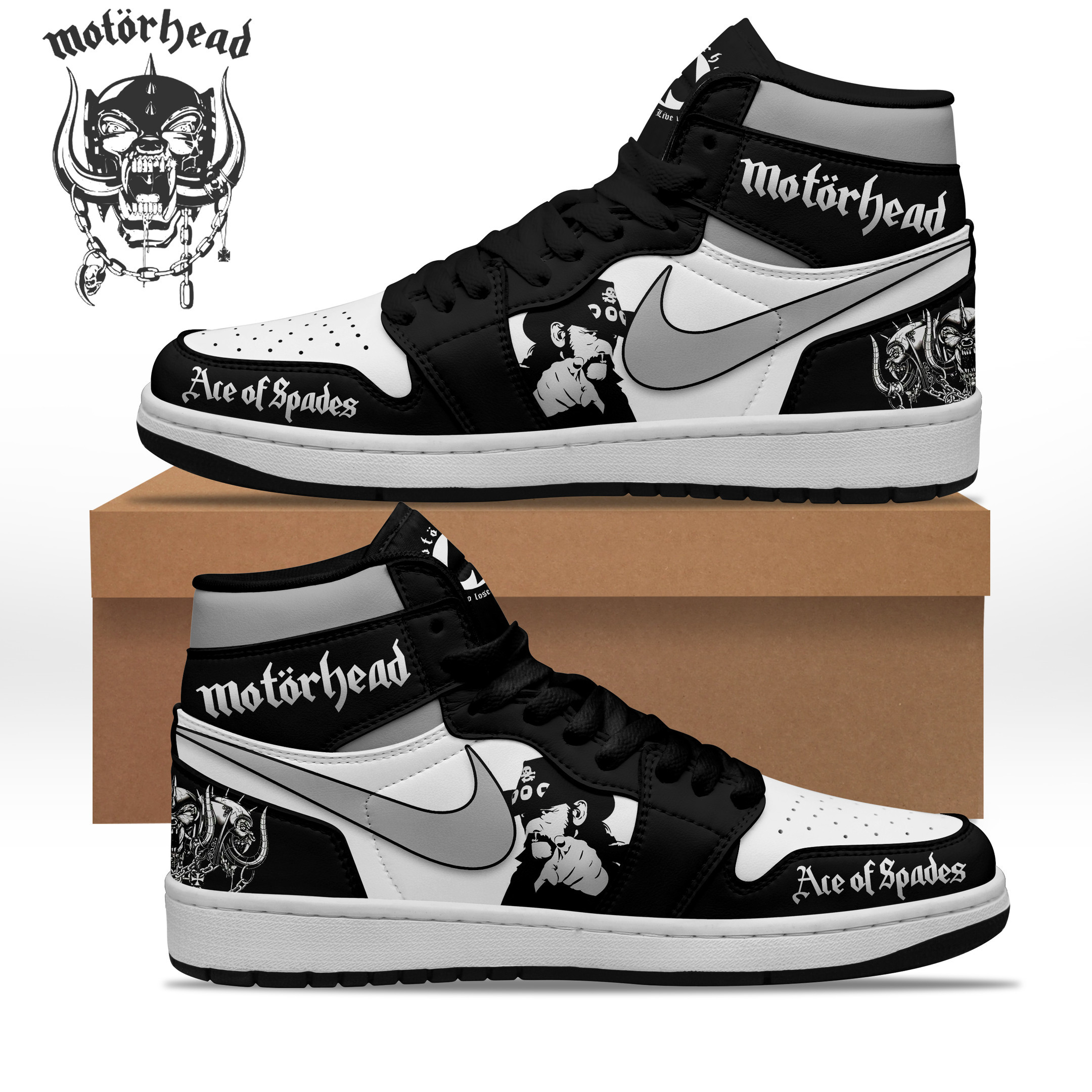 JWFancy Motorhead AJ1 High Sneakers Shoes For Men And Women