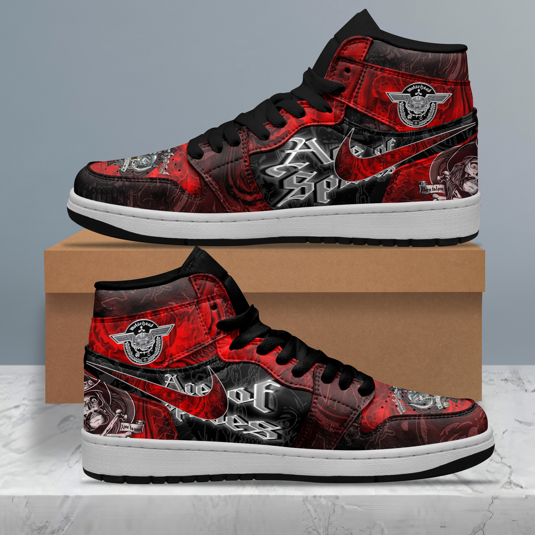 JWFancy Motorhead AJ1 High Sneakers Shoes For Men And Women