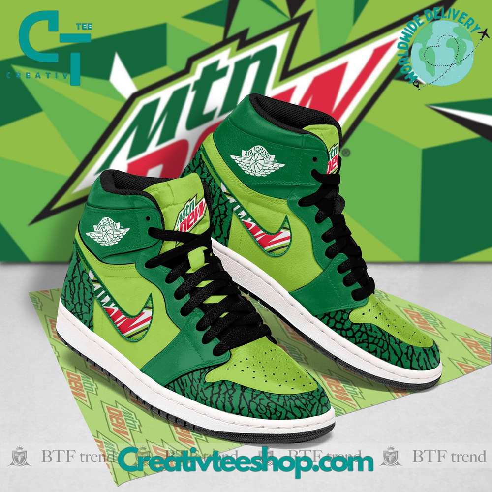 JWFancy Mountain Dew AJ1 High Sneakers Shoes For Men And Women