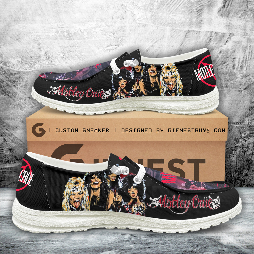 JWFancy Mötley Crüe Hey Dude Shoes Wally Men's Lace Up Loafers Comfortable For Men And Women
