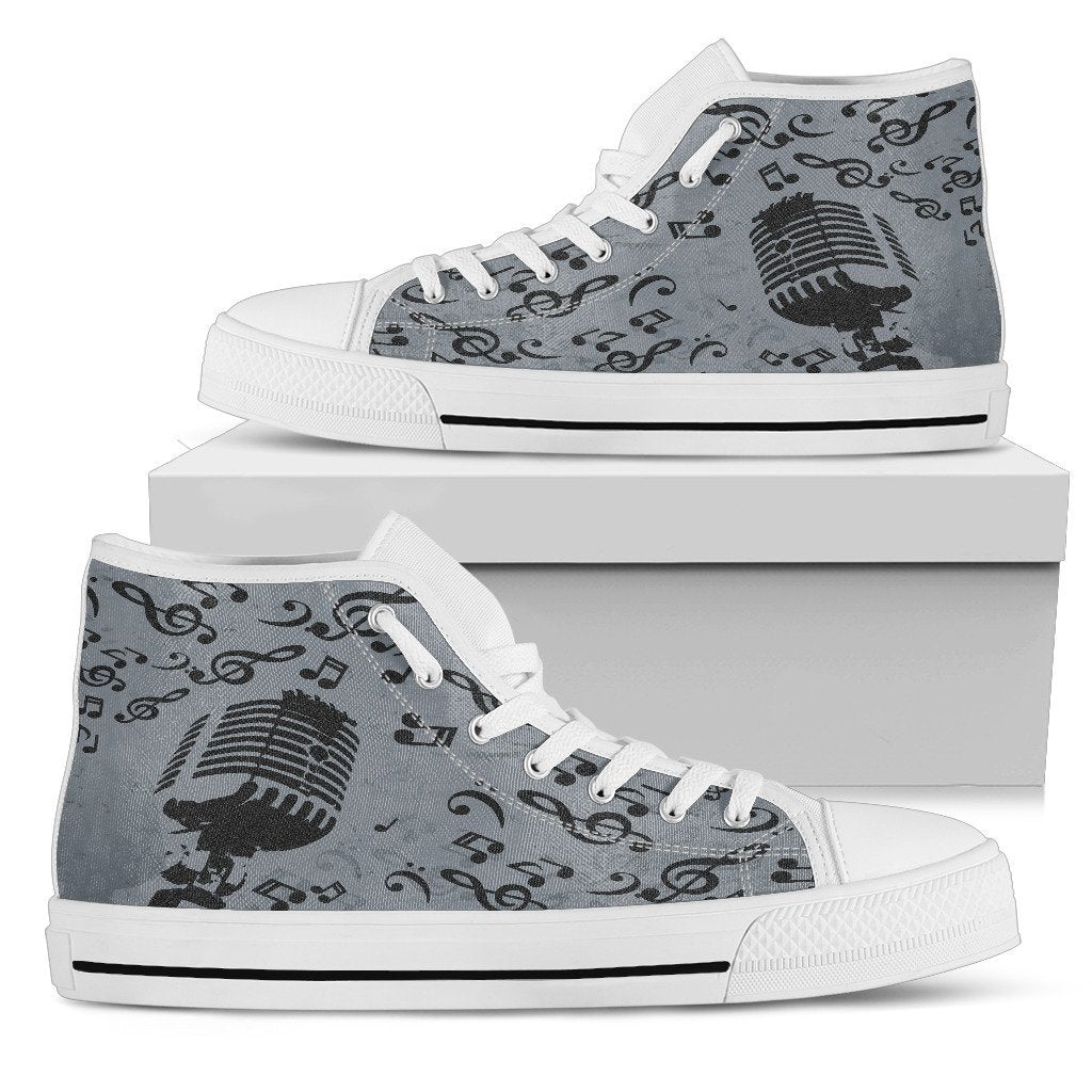 JWFancy Music Lover High Top Canvas Sneakers Shoes For Men And Women