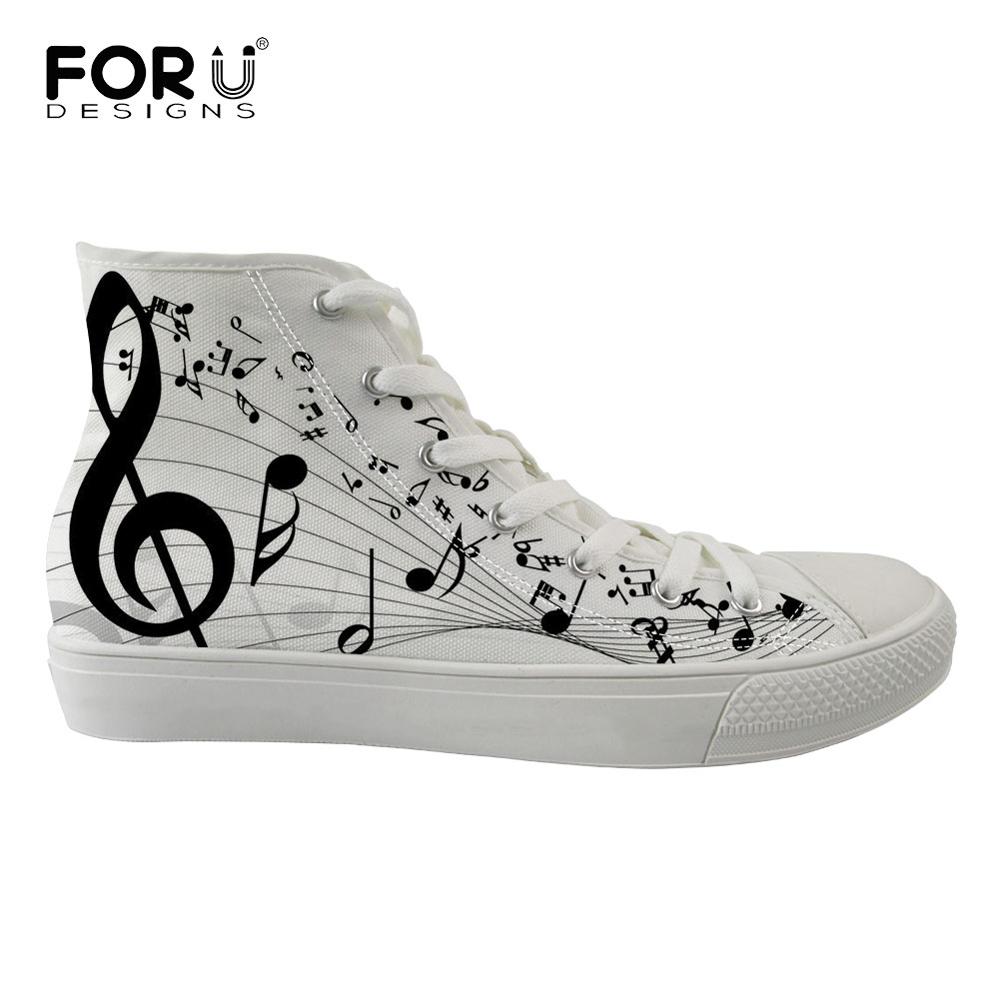 JWFancy Music Lover High Top Canvas Sneakers Shoes For Men And Women