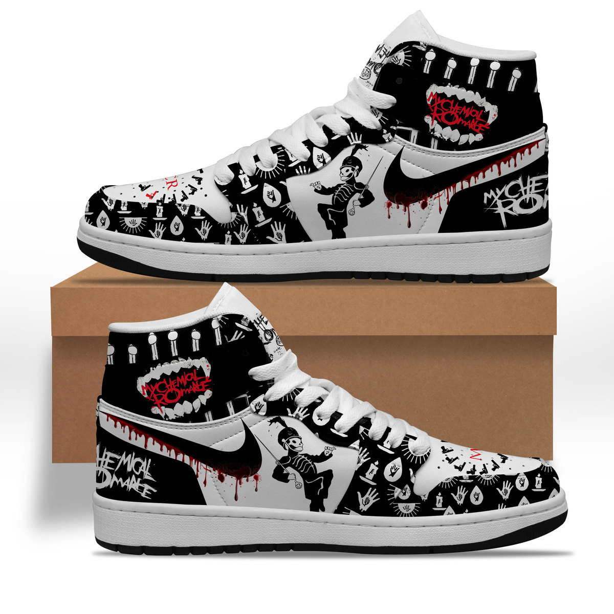 JWFancy My Chemical Romance AJ1 High Sneakers Shoes For Men And Women