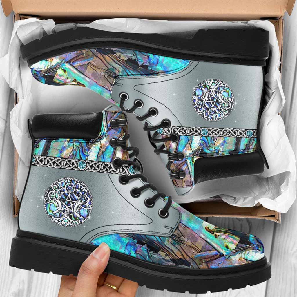 JWFancy Mystery Spirit Triple Moon - Witch 3D Pattern Print Boots Shoes For Men And Women