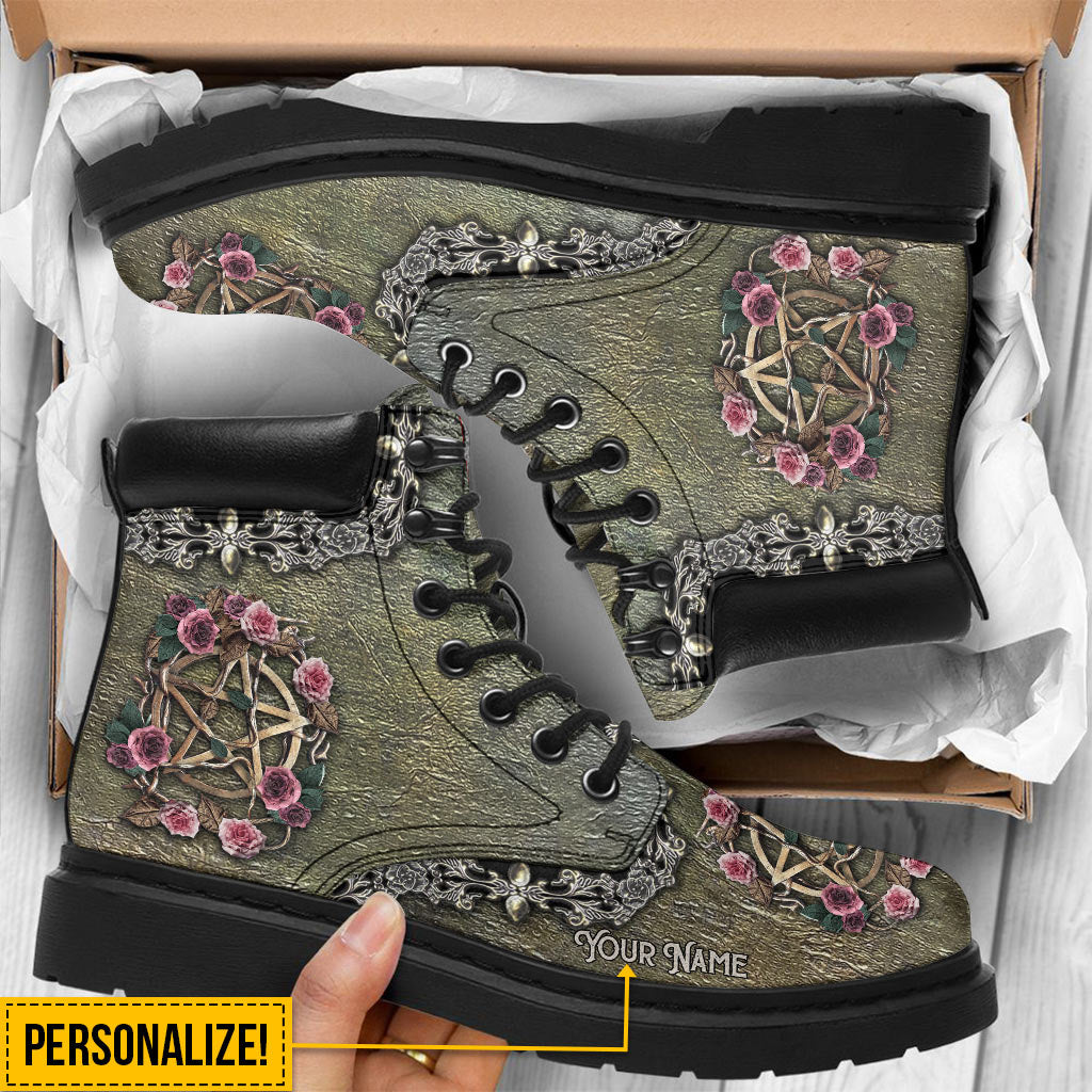 JWFancy Mystical Witch - Personalized Halloween With 3d Pattern Print Boots Shoes For Men And Women