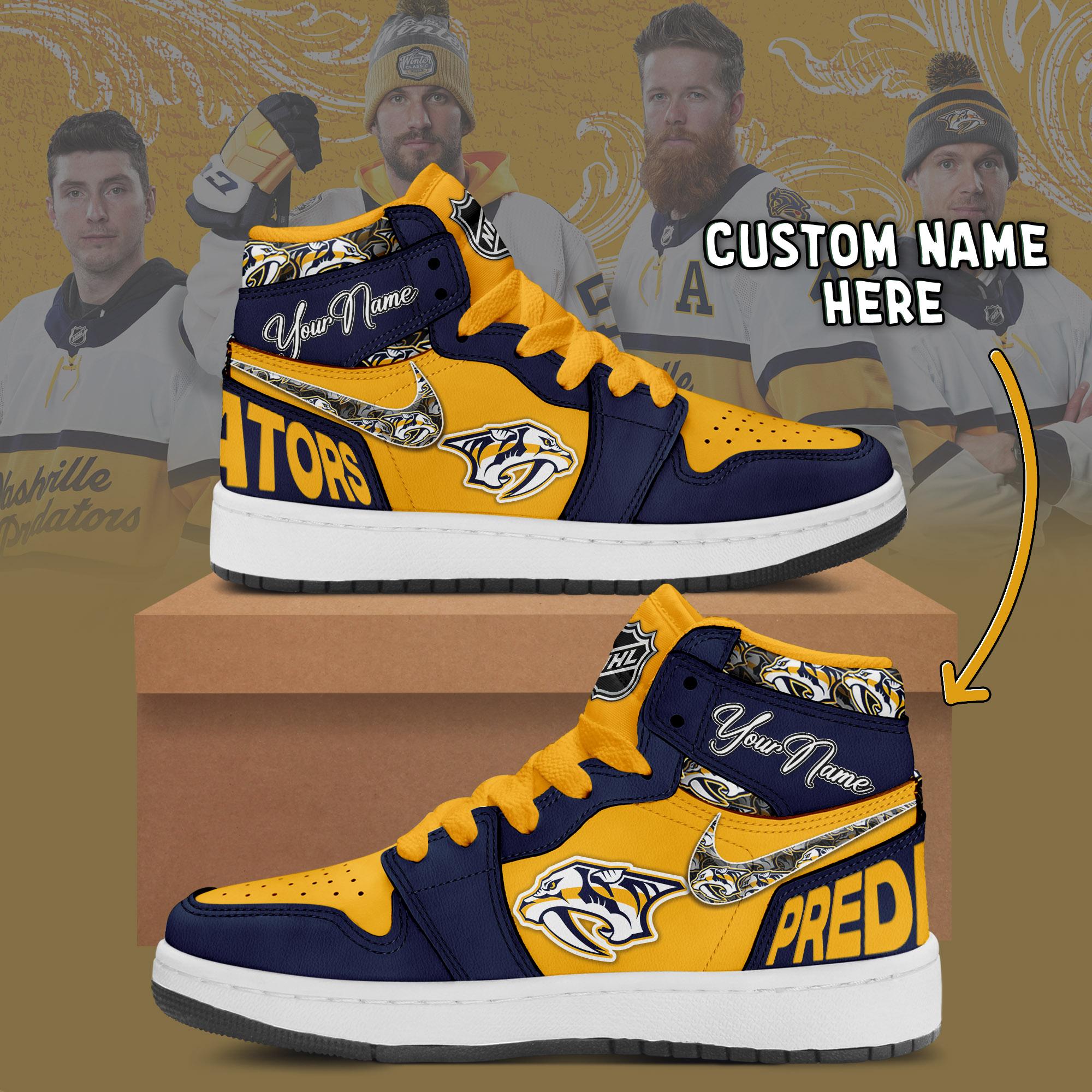 JWFancy Nashville Predators AJ1 High Sneakers Shoes For Men And Women