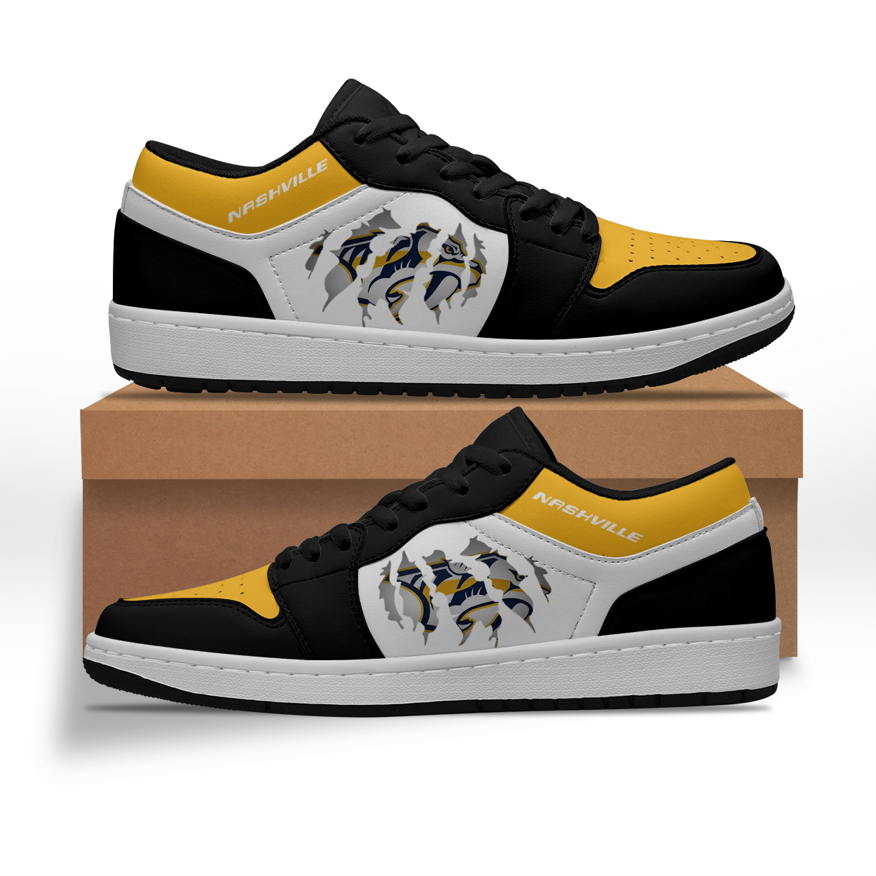 JWFancy Nashville Predators AJ1 Low Sneakers Shoes For Men And Women
