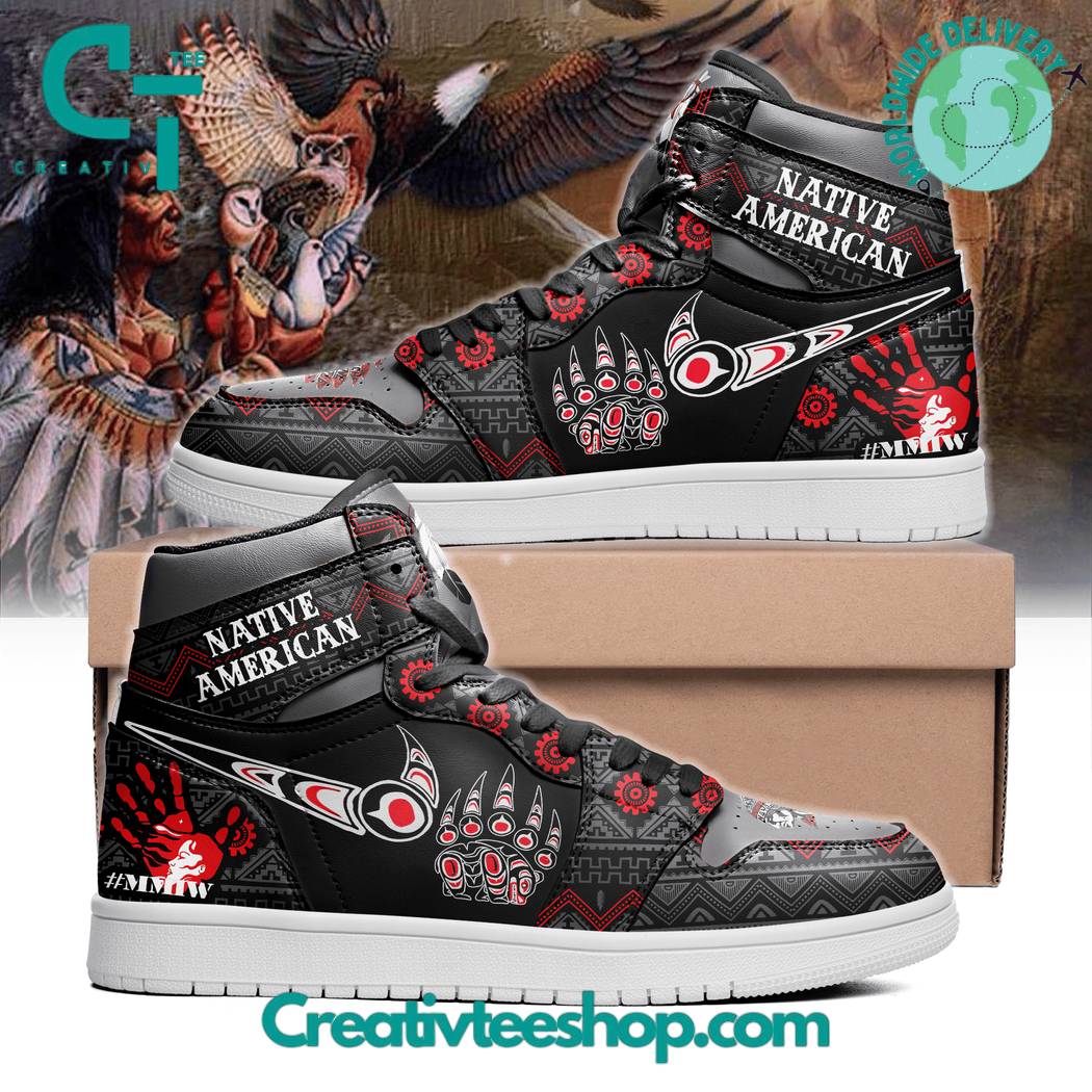 JWFancy Native American Nike AJ1 High Sneakers Shoes For Men And Women