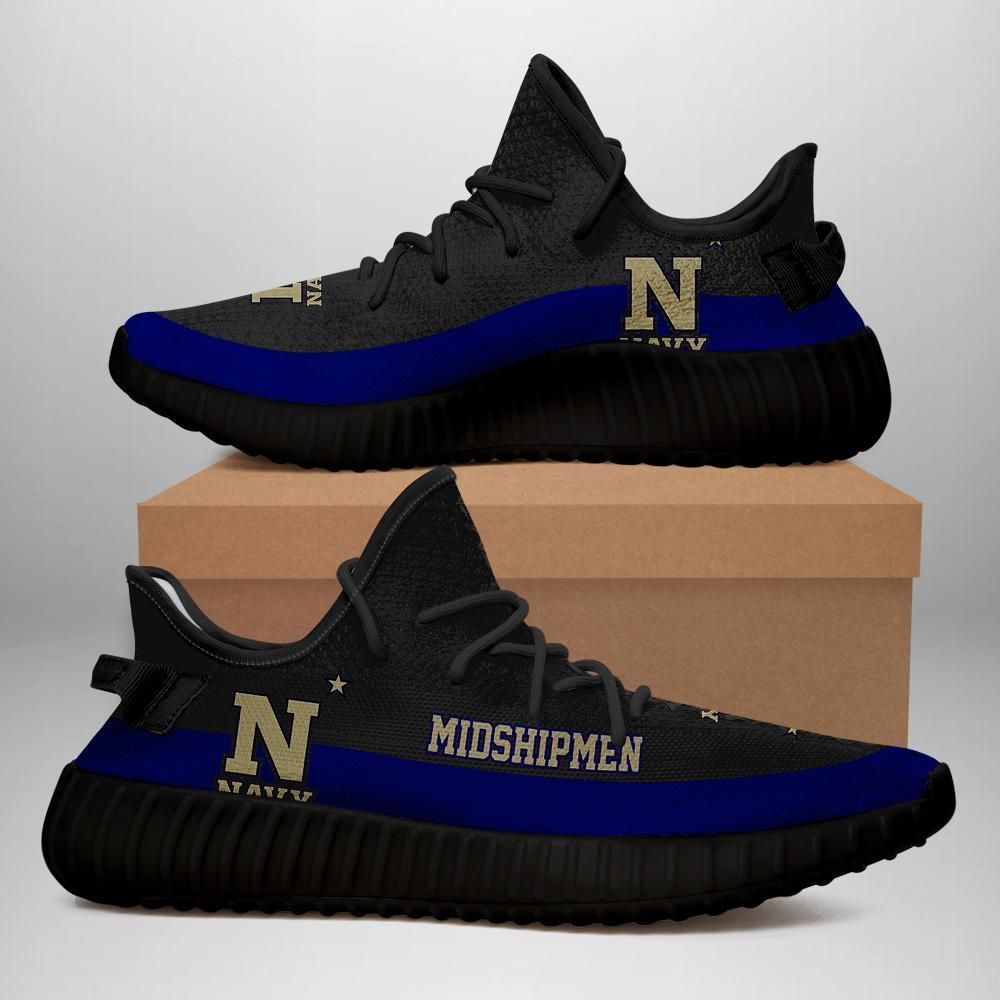 JWFancy Navy Midshipmen Yeezy Boost Shoes For Men And Women