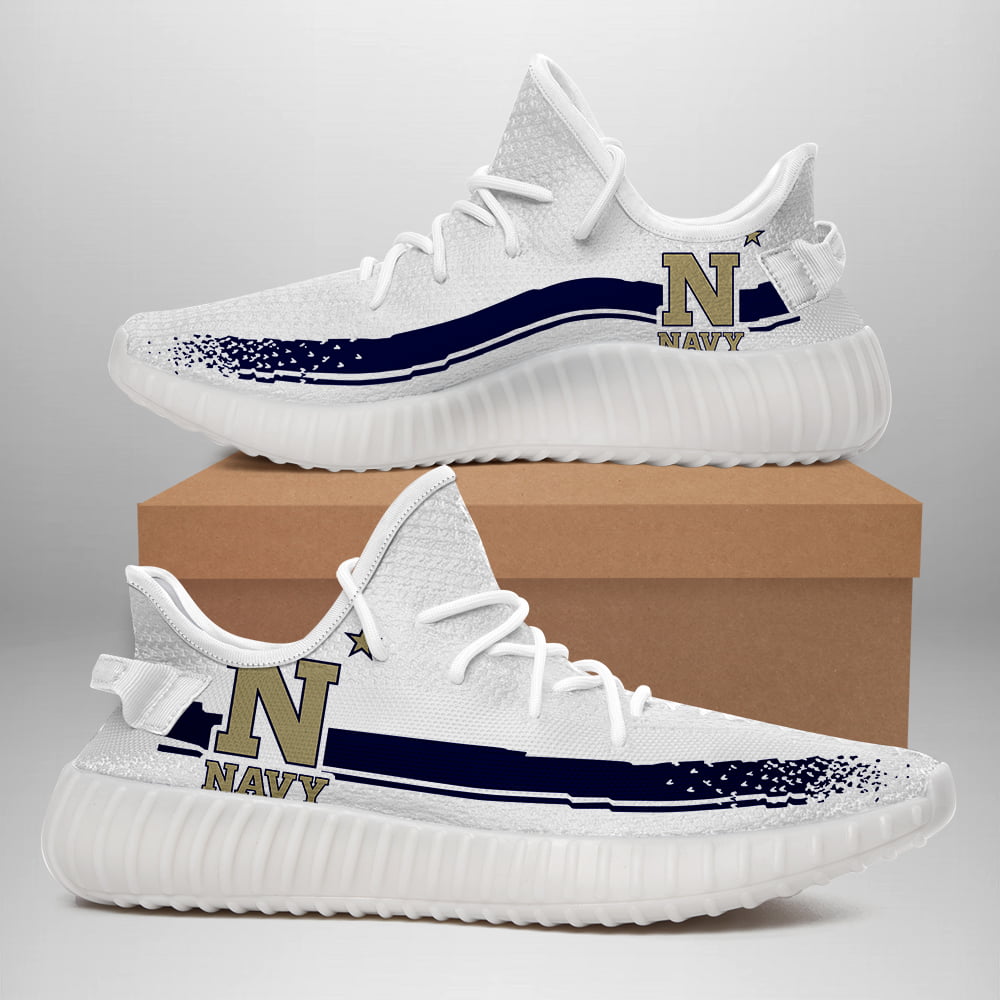 JWFancy Navy Midshipmen Yeezy Boost Shoes For Men And Women