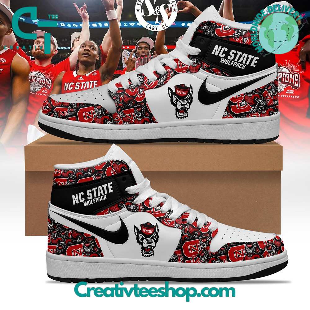JWFancy NC State Wolfpack AJ1 High Sneakers Shoes For Men And Women
