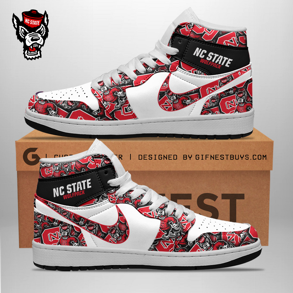 JWFancy NC State Wolfpack AJ1 High Sneakers Shoes For Men And Women