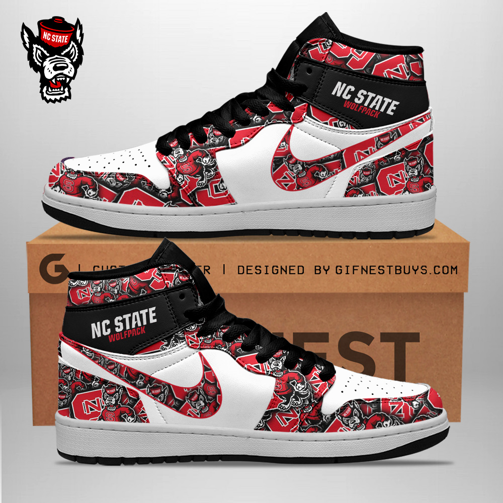 JWFancy NC State Wolfpack AJ1 High Sneakers Shoes For Men And Women