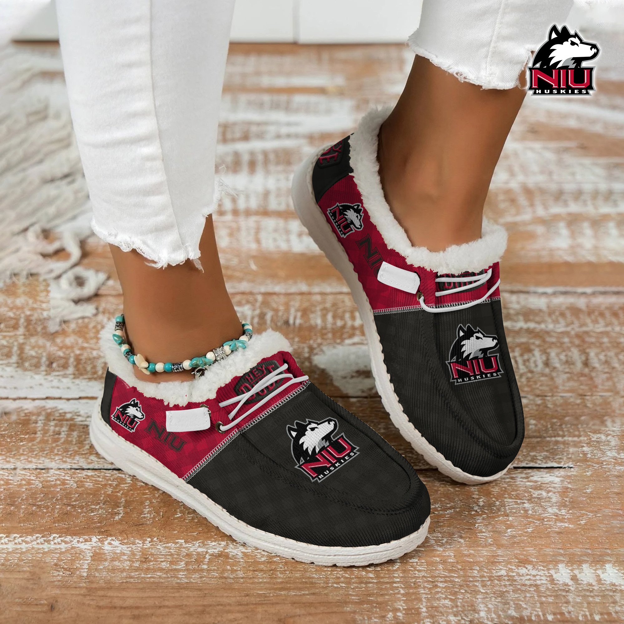 JWFancy NC State Wolfpack Hey Dude Shoes Wally Men's Lace Up Loafers Comfortable For Men And Women