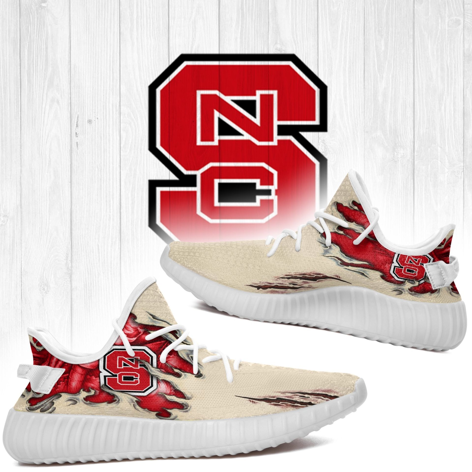 JWFancy NC State Wolfpack Yeezy Boost Shoes For Men And Women