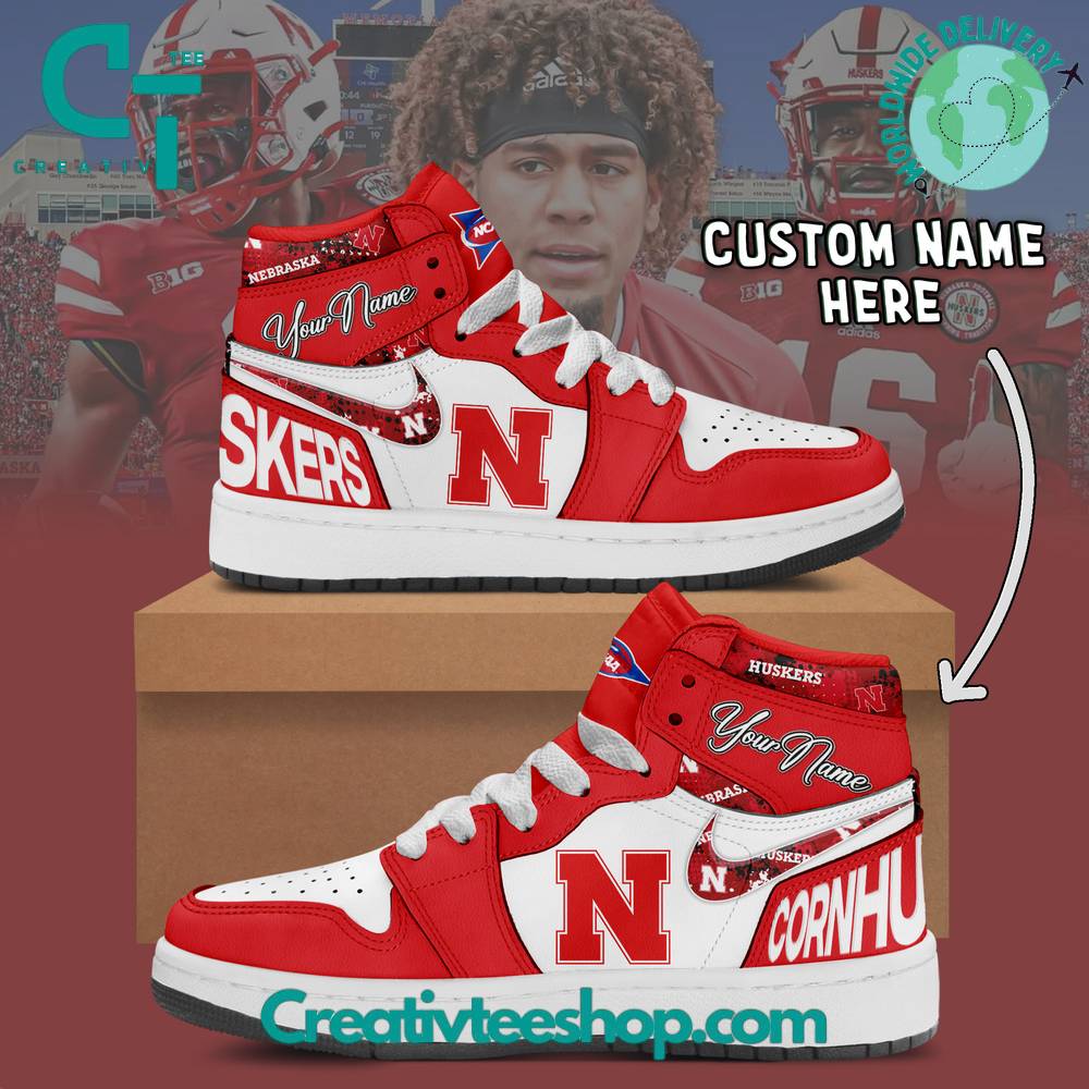 JWFancy Nebraska Cornhuskers AJ1 High Sneakers Shoes For Men And Women