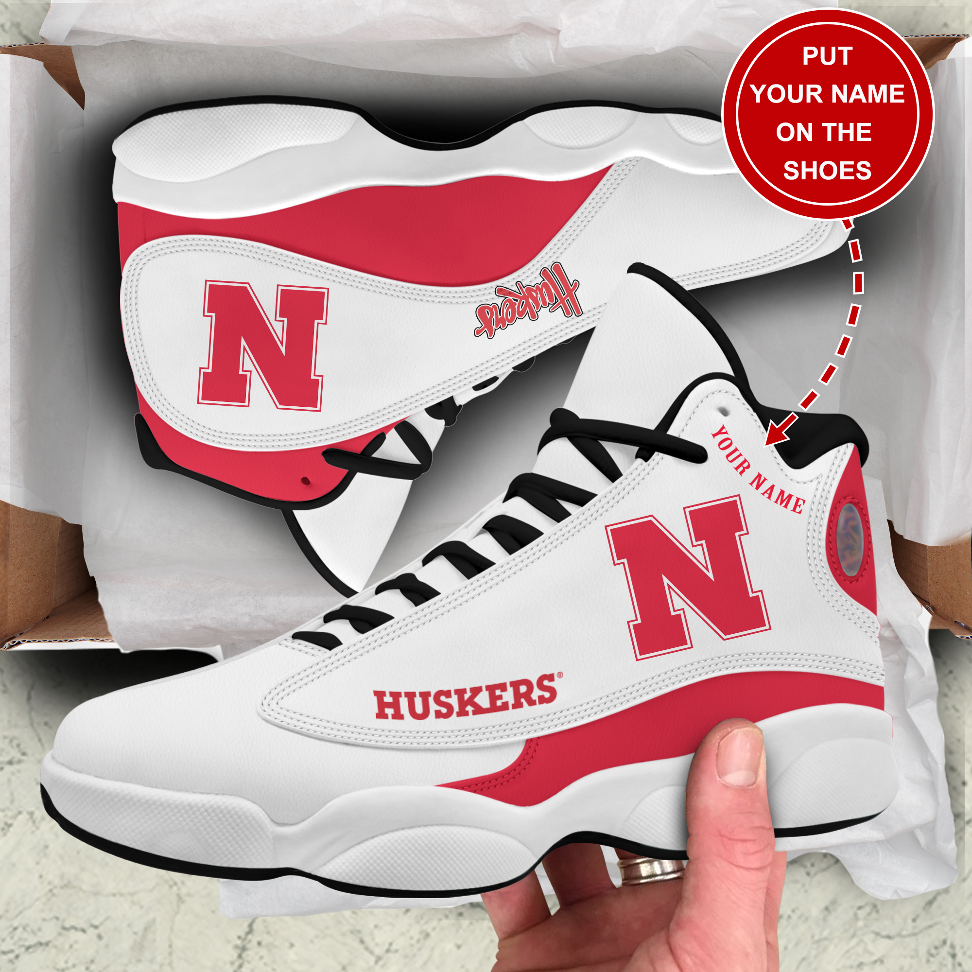 JWFancy Nebraska Cornhuskers AJ13 Sneakers Shoes For Men And Women