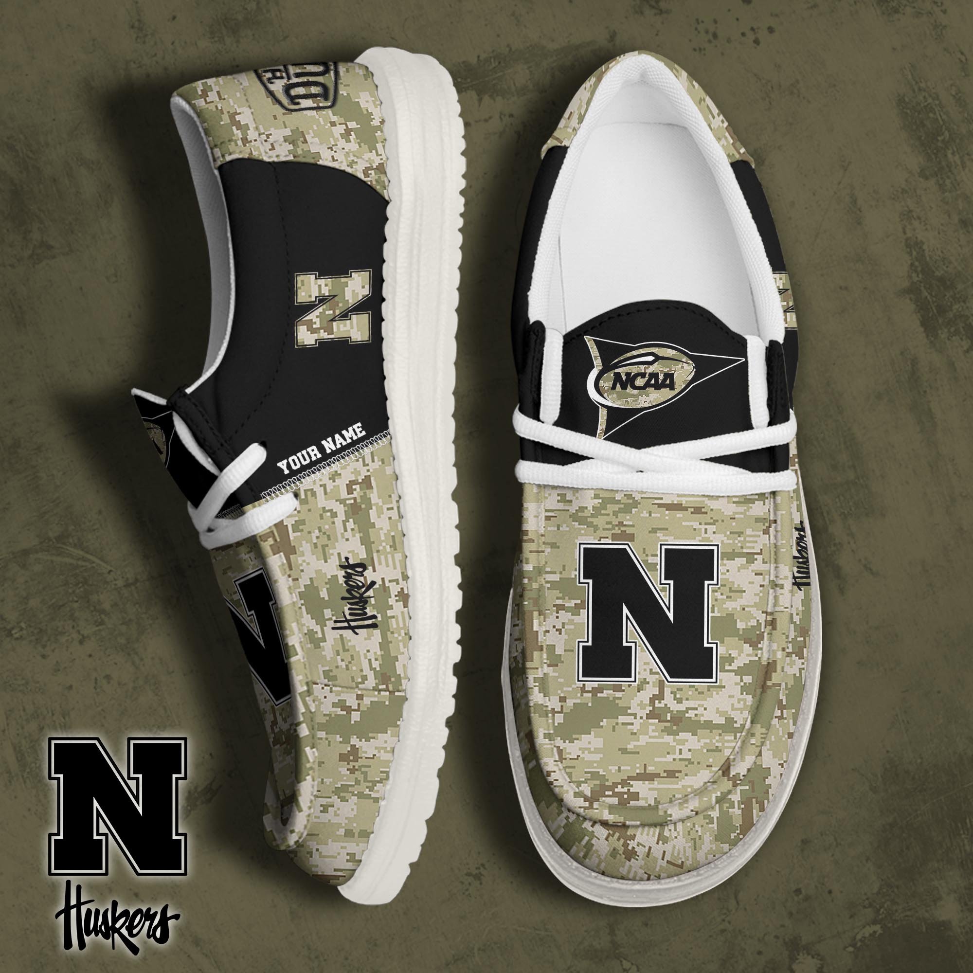 JWFancy Nebraska Cornhuskers Hey Dude Shoes Wally Men's Lace Up Loafers Comfortable For Men And Women