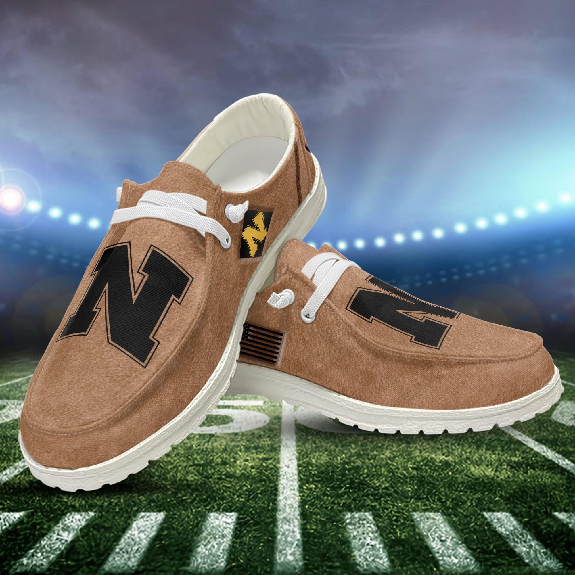 JWFancy Nebraska Cornhuskers Hey Dude Shoes Wally Men's Lace Up Loafers Comfortable For Men And Women